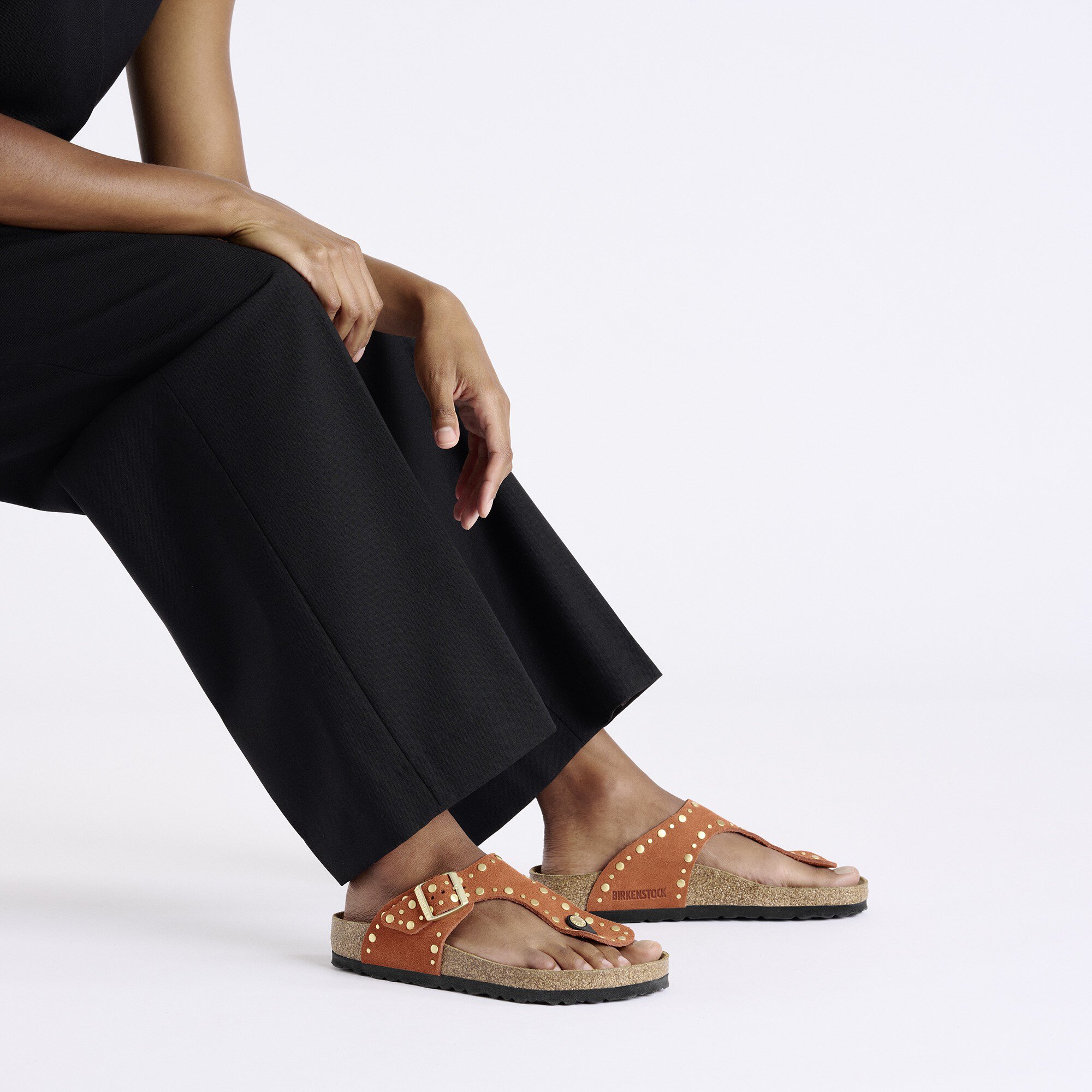 Gizeh Rivet Suede Leather Dark Rust | BIRKENSTOCK