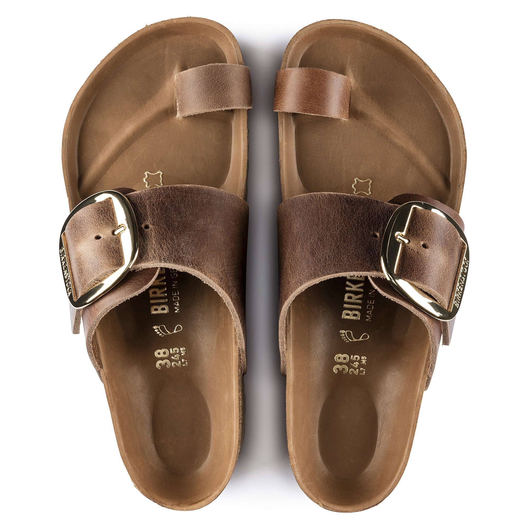 birkenstock big buckle miramar cognac