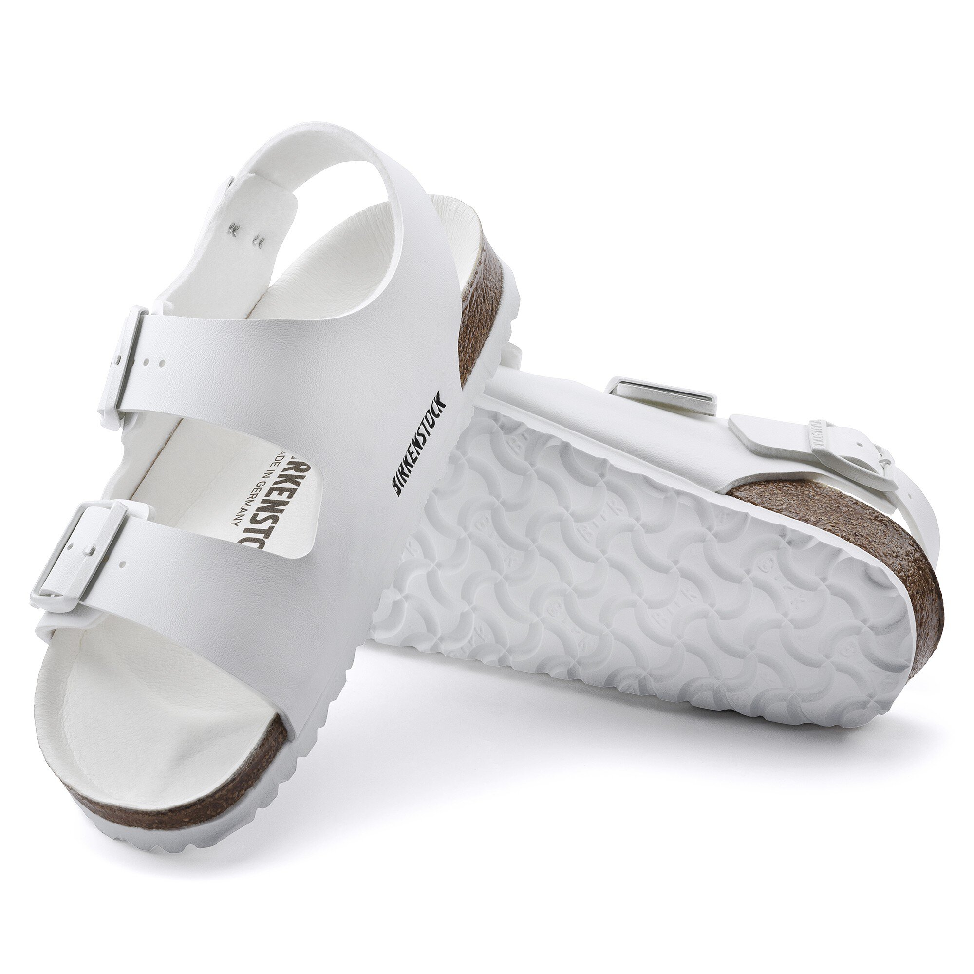 Birkenstock Milano Birko Flor Triples White with An Ankle Strap
