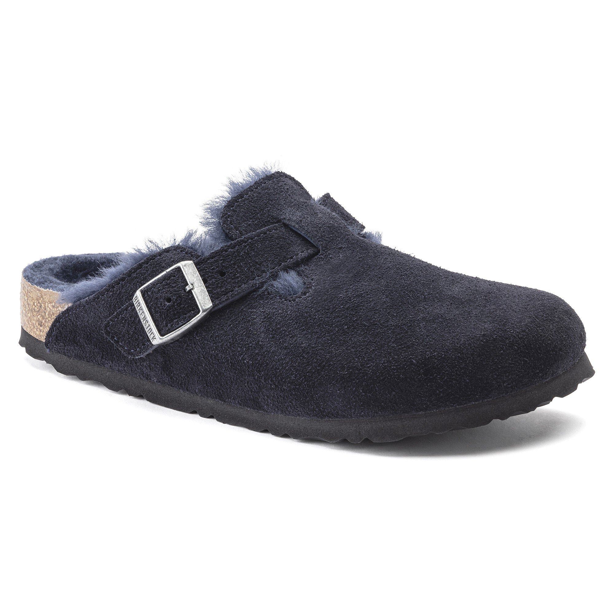 Birkenstock Boston Shearling Mink Suede Leather