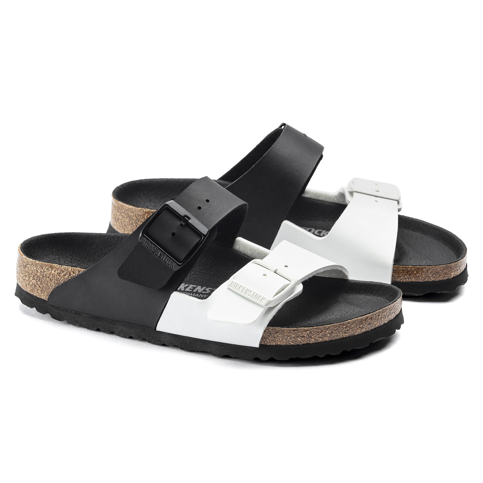 Erfenis dans Trillen Arizona Split Birko-Flor Black/White | BIRKENSTOCK