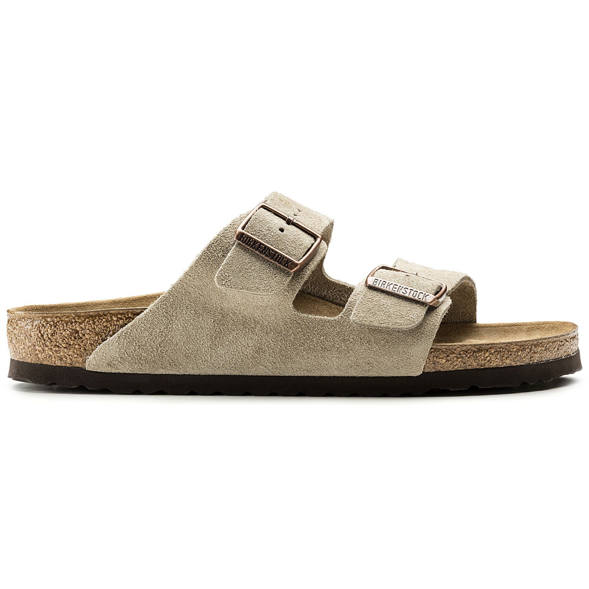 Birkenstock Arizona Soft Footbed Suede Leather in Taupe