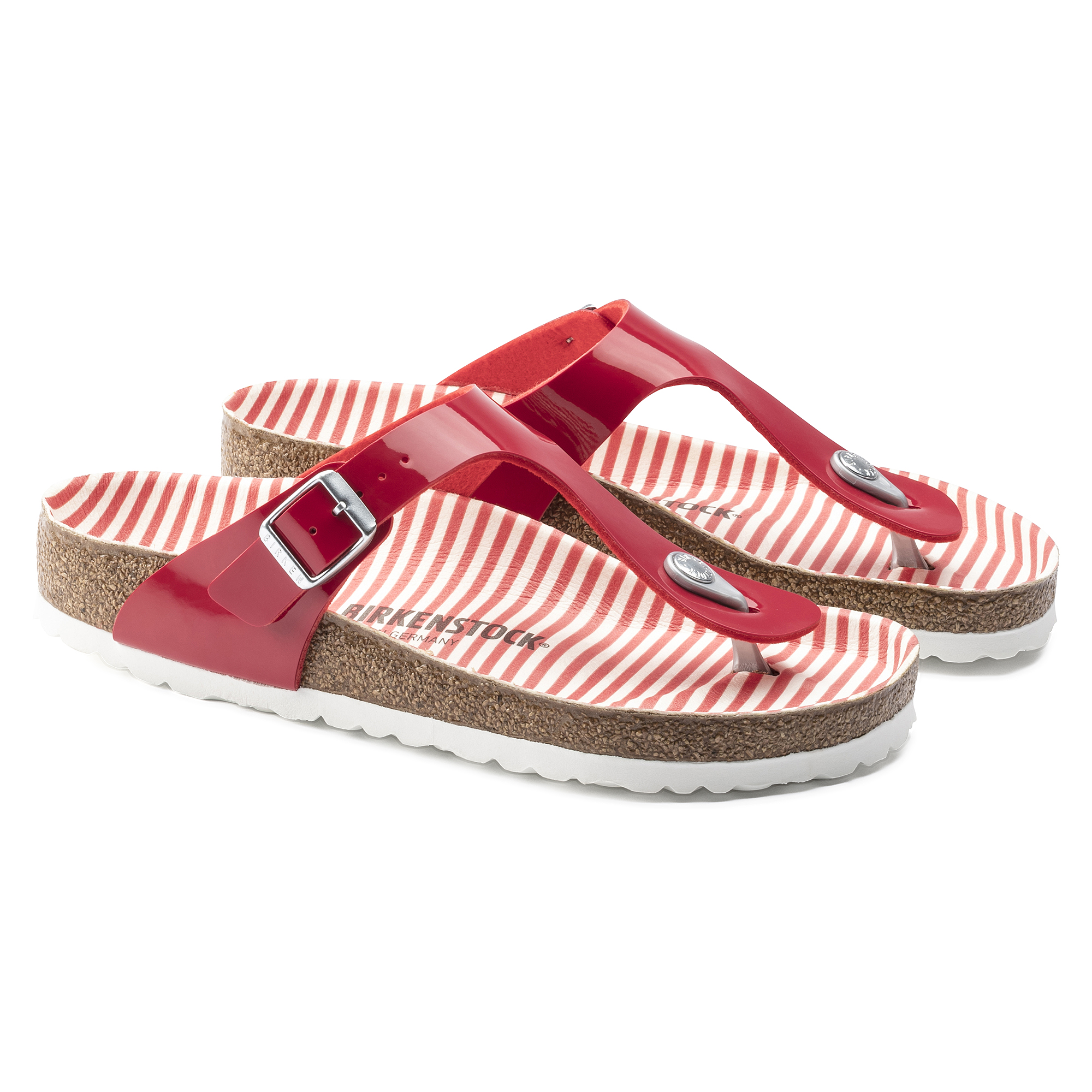 birkenstock gizeh red patent leather