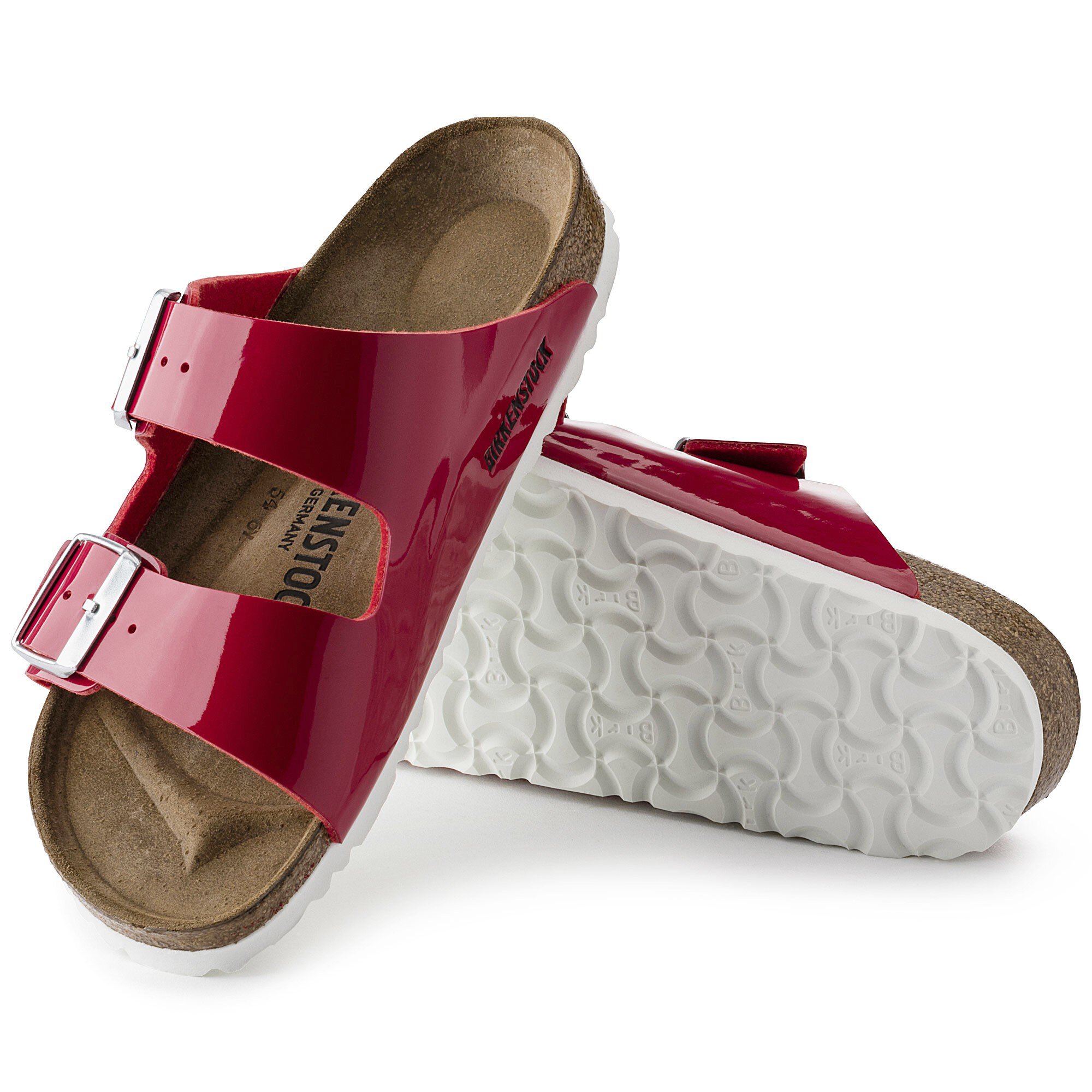 red patent leather birkenstocks