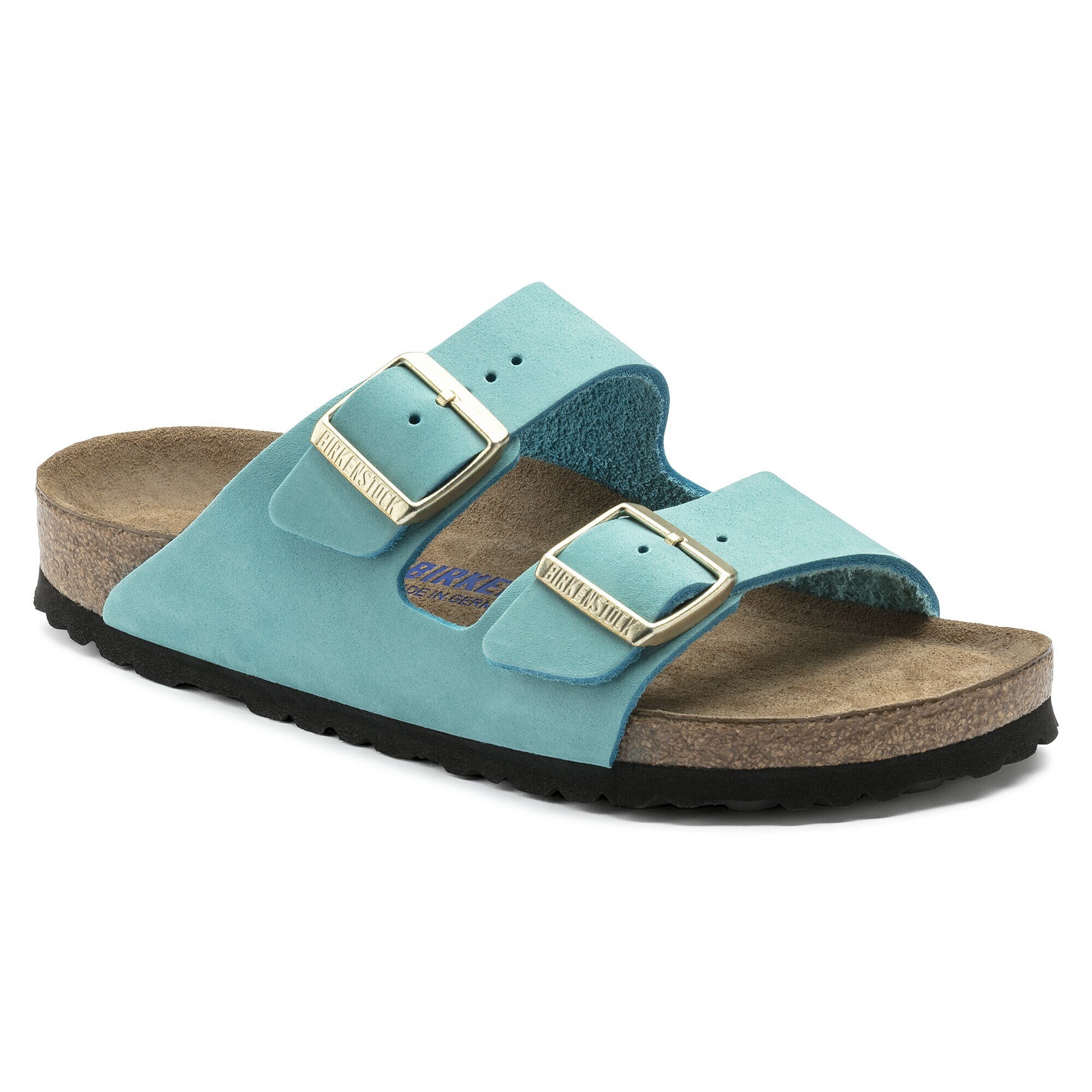 teal birkenstocks