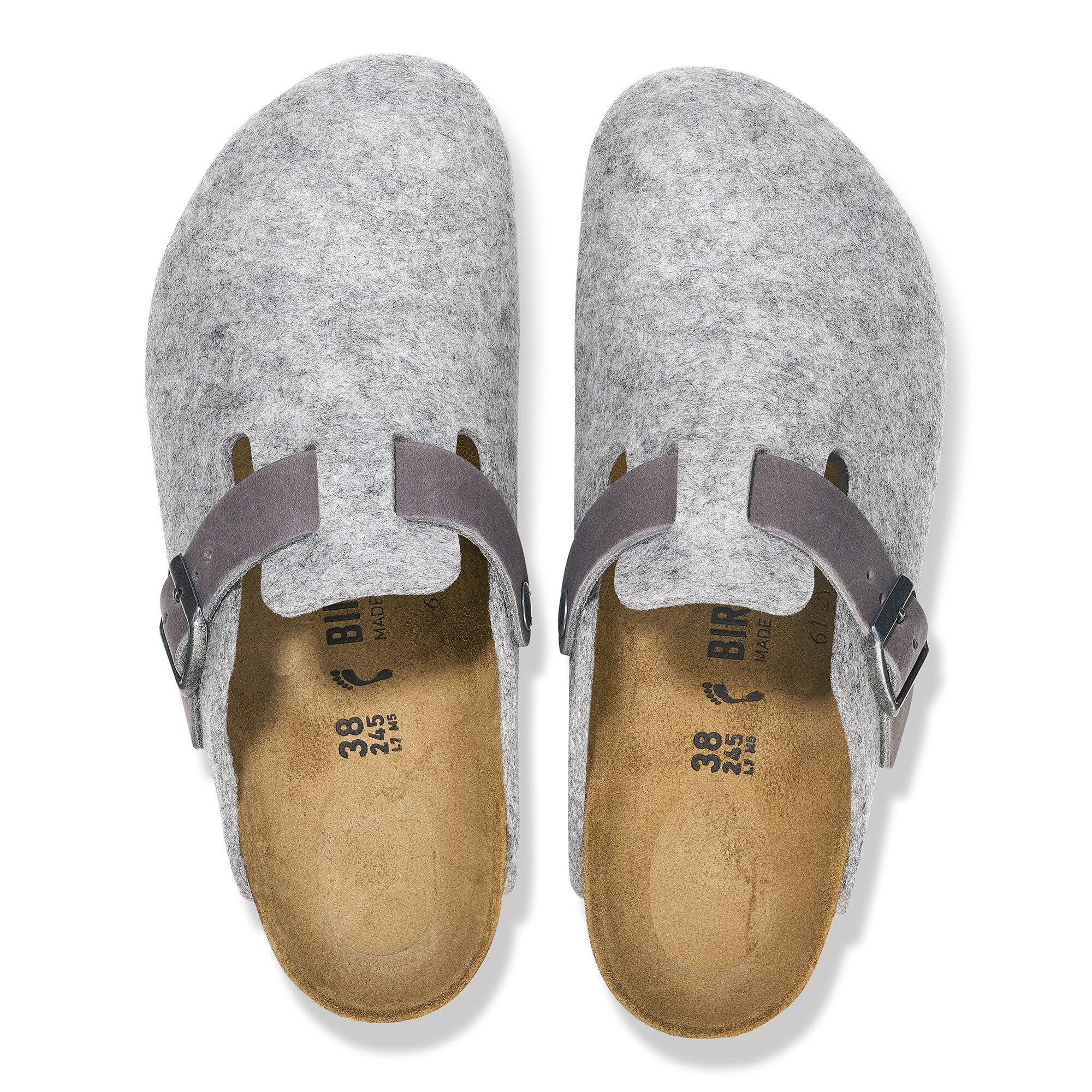 Boston Natural Leather-Felt Light Gray | BIRKENSTOCK