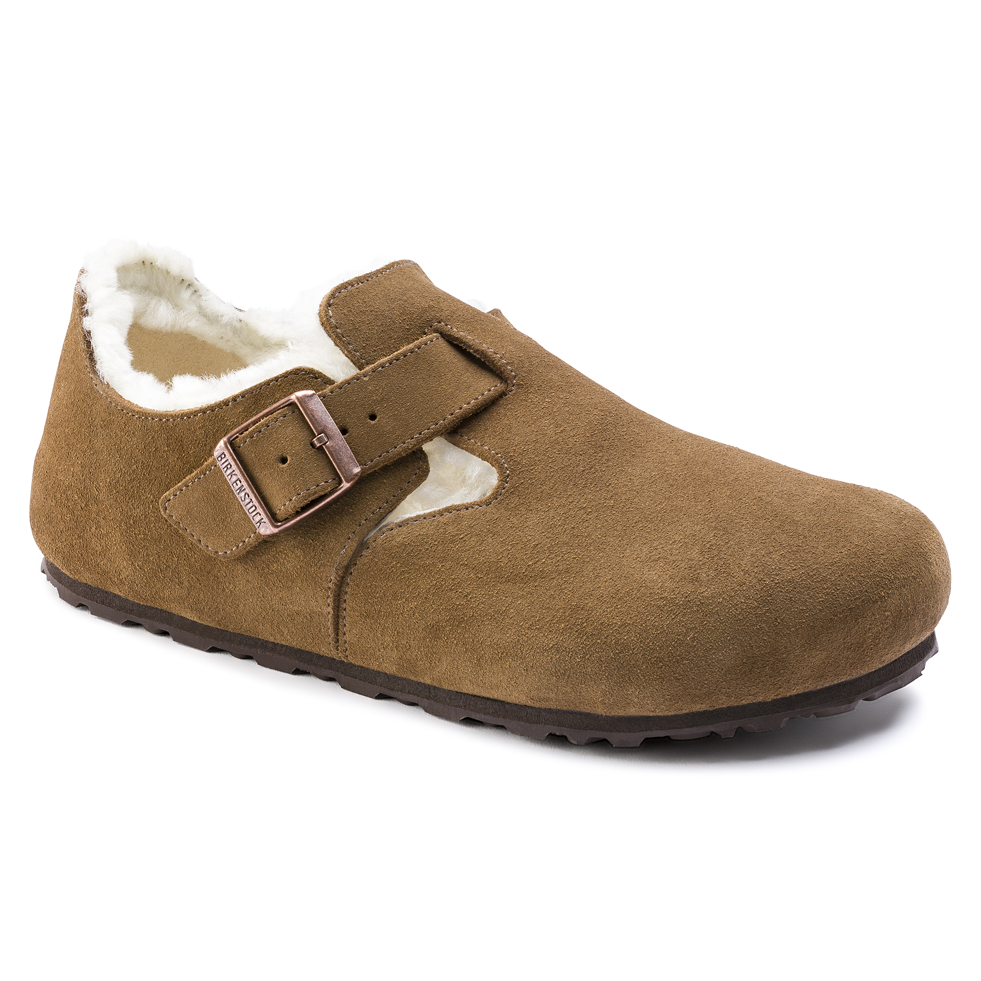London Suede Leather Shearling Tea 