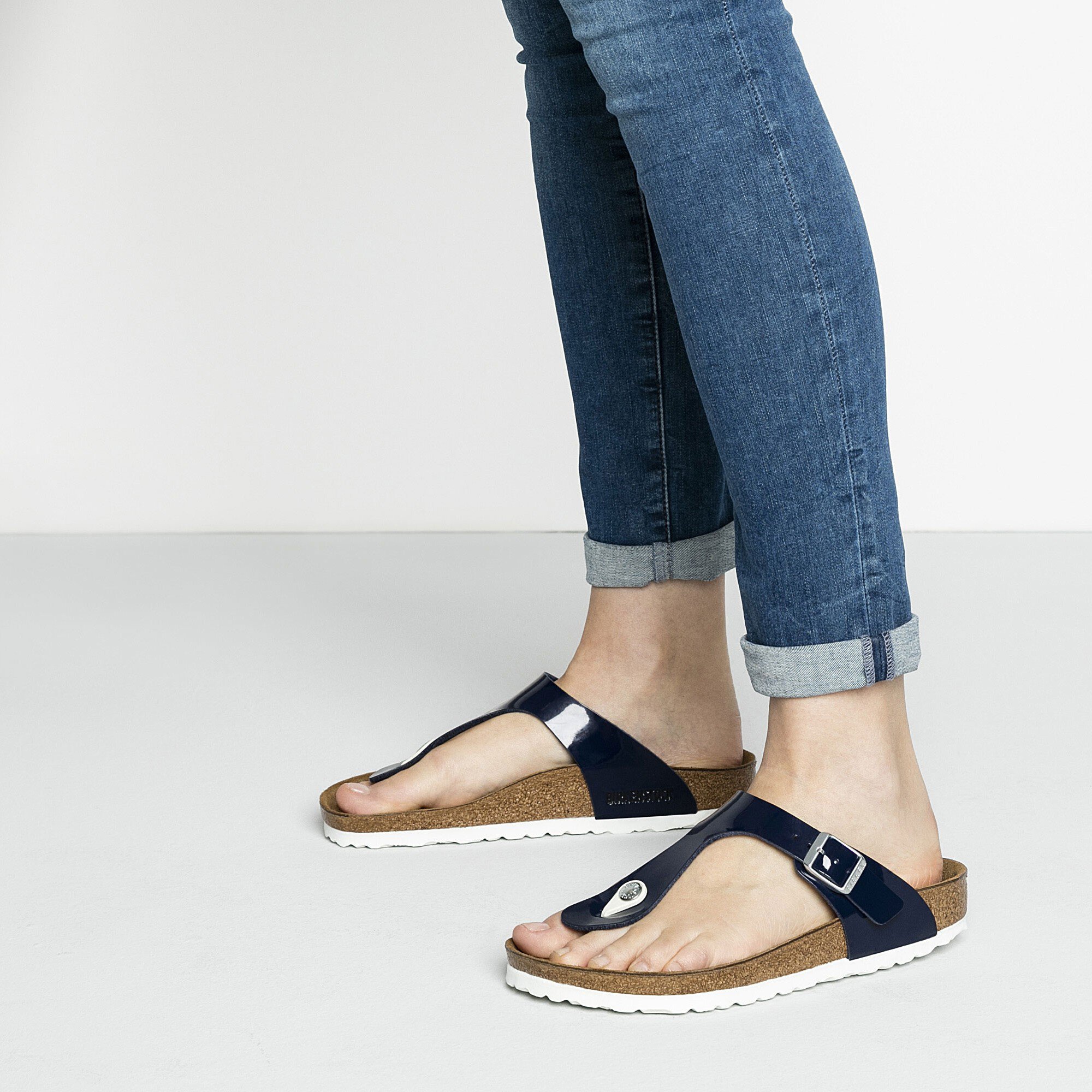 Gizeh Birko-Flor Patent Dress Blue | BIRKENSTOCK