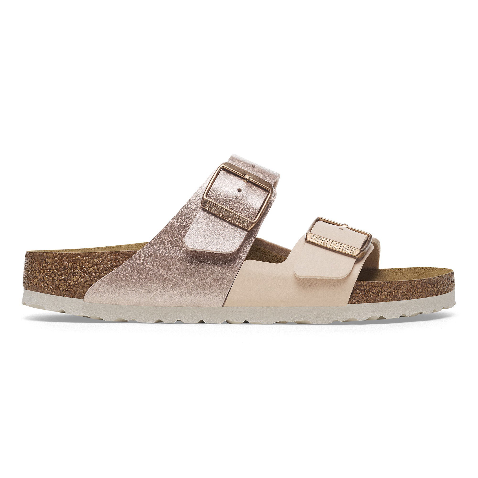 birkenstock arizona split white gold