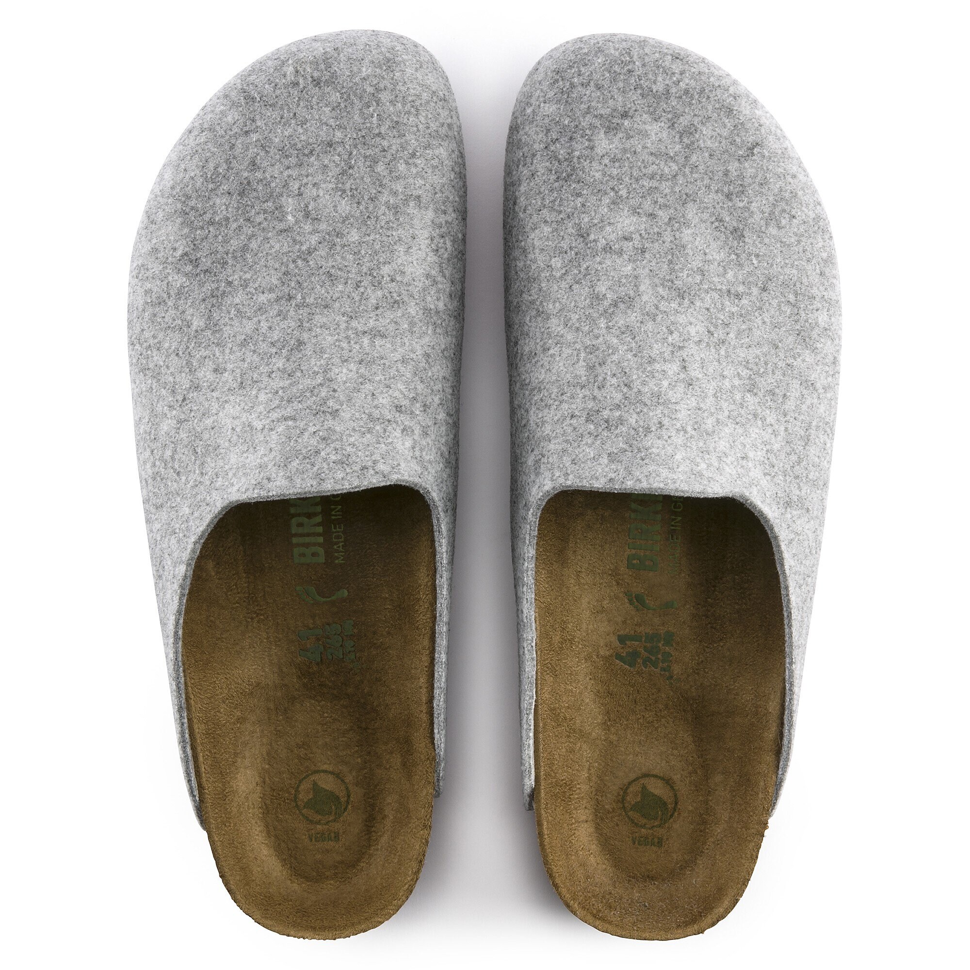 grey felt birkenstocks