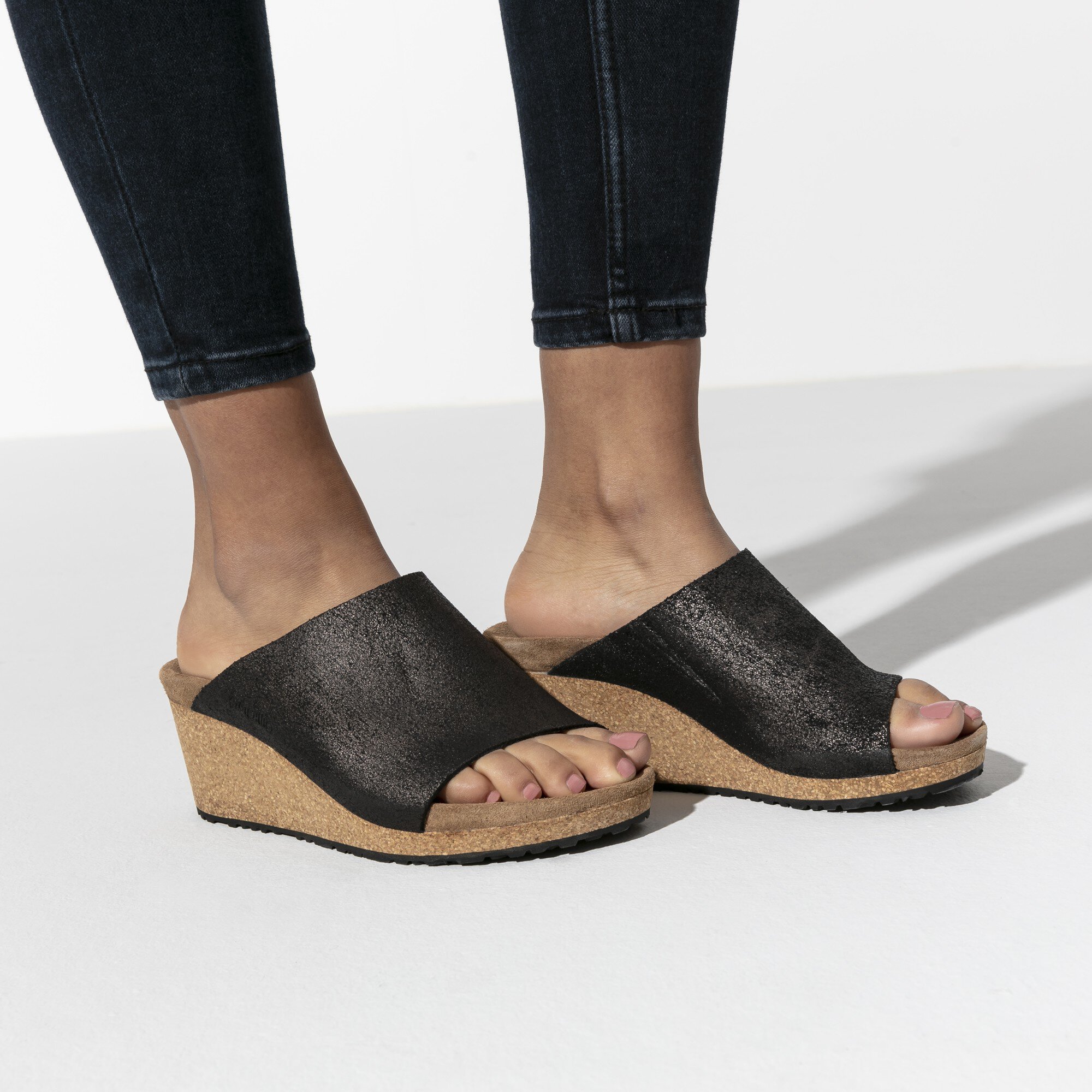 birkenstock washed metallic antique black