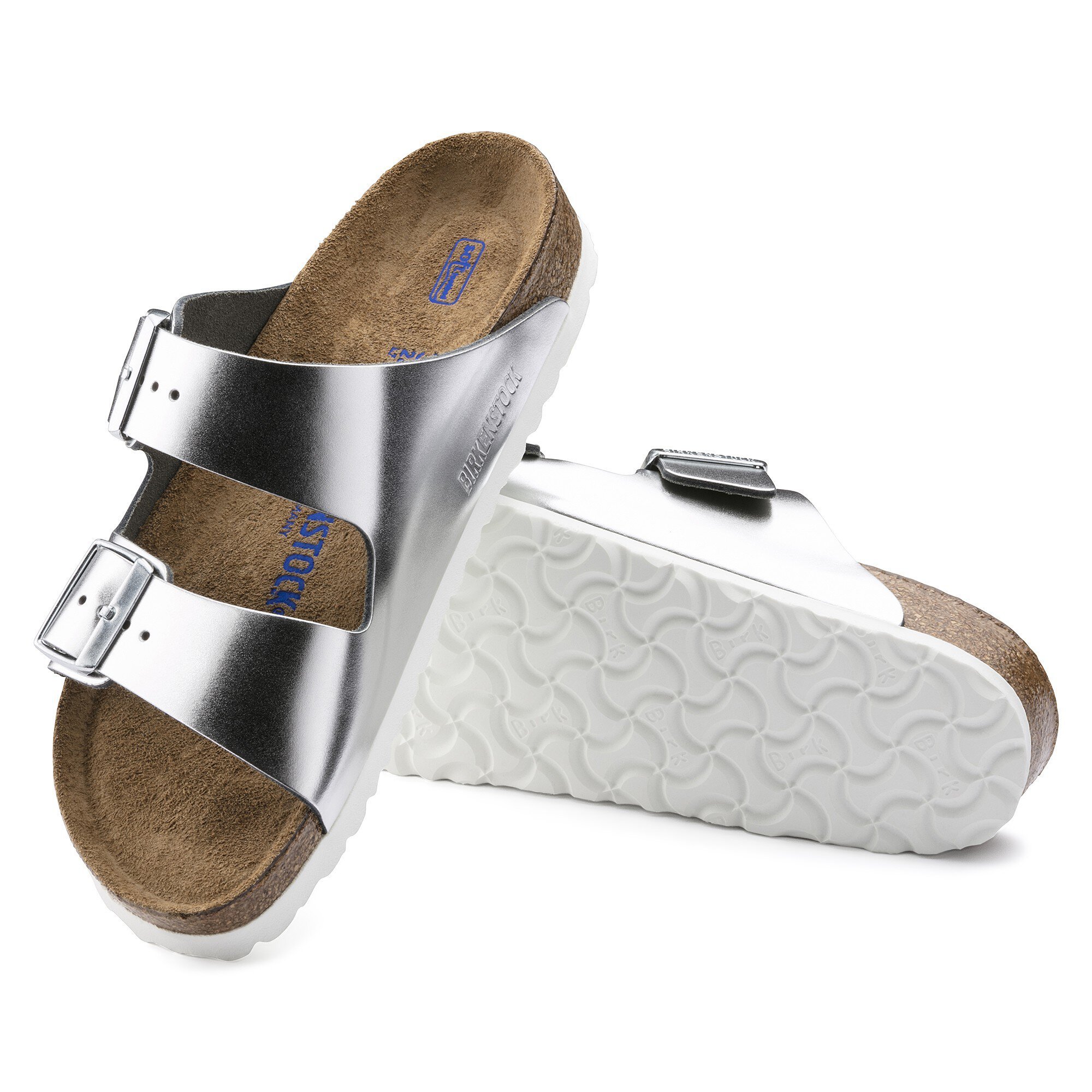 Verenigde Staten van Amerika Raad Continu Arizona Soft Footbed Leather Metallic Silver | BIRKENSTOCK