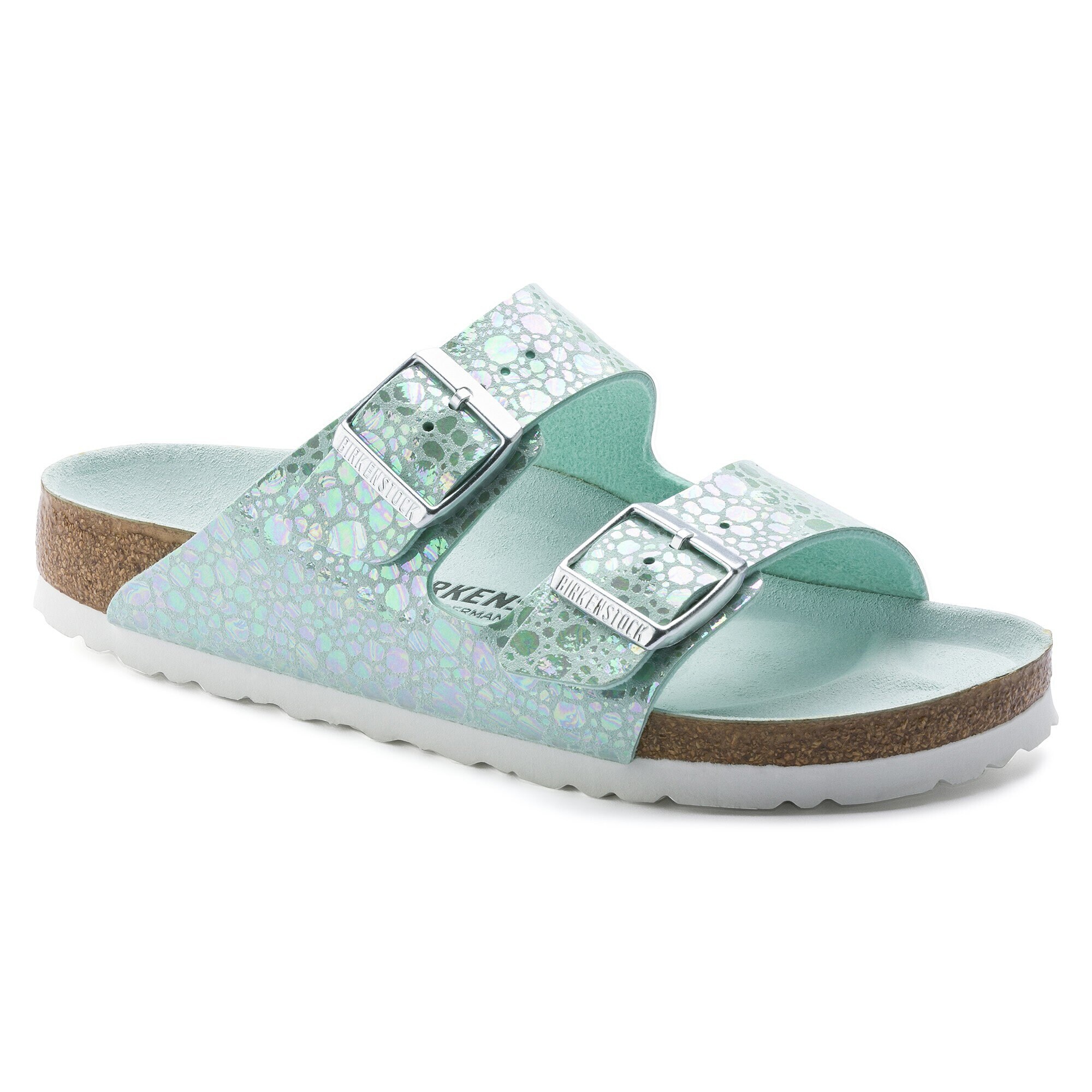 birkenstock arizona metallic stones aqua