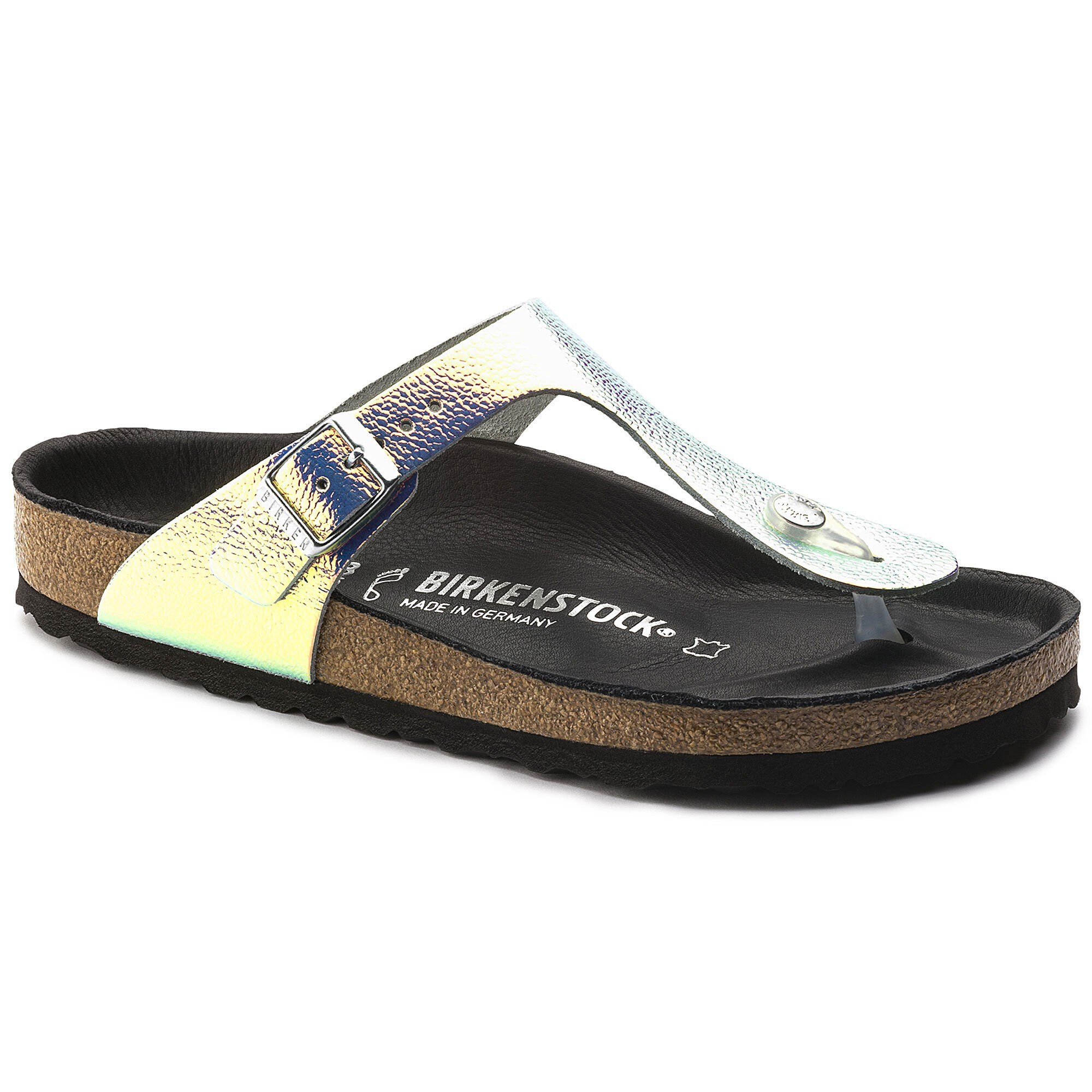 silver thong birkenstocks