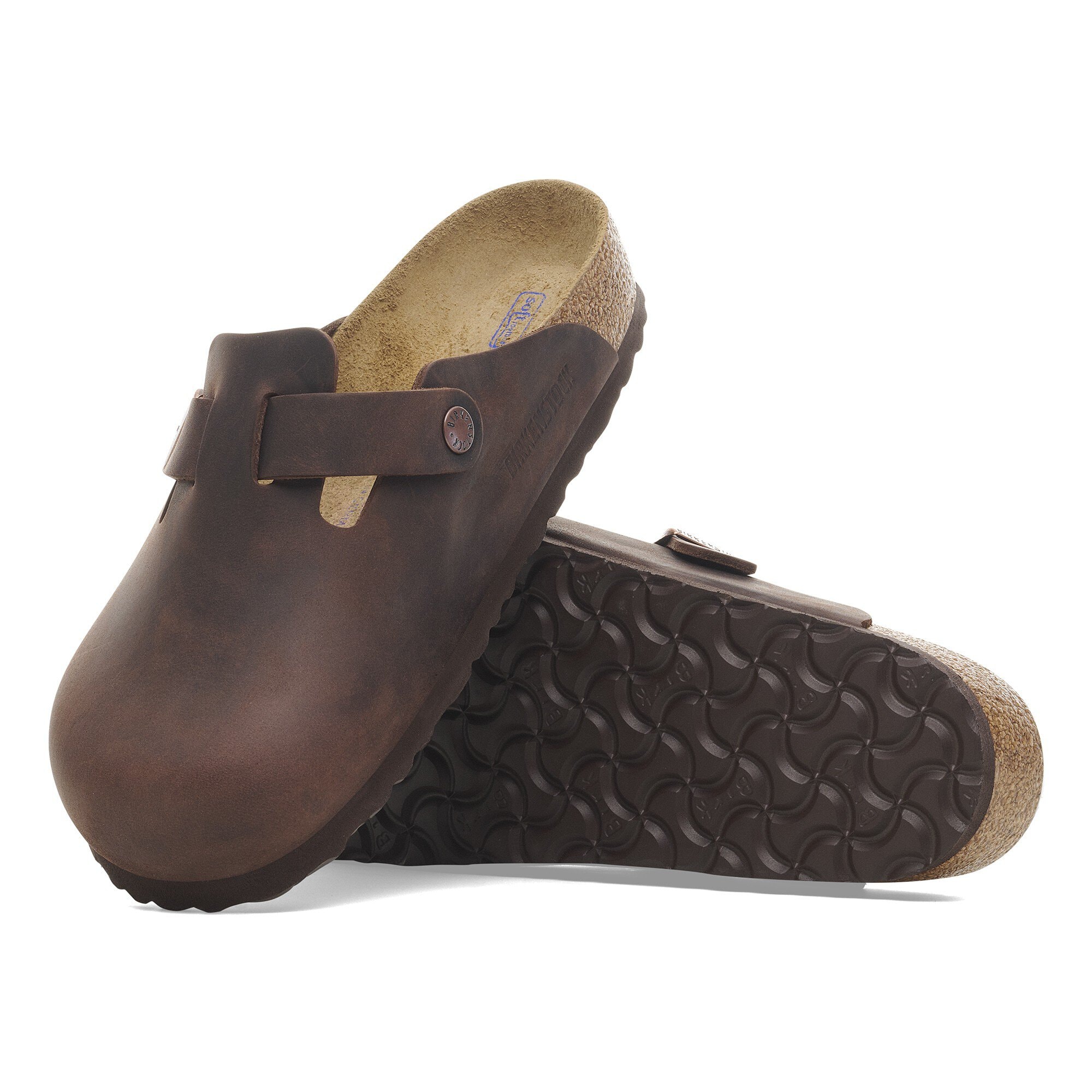 Birkenstock Boston Oiled Leather Mules - Unisex M 6-6.5 / W 8-8.5 - Habana