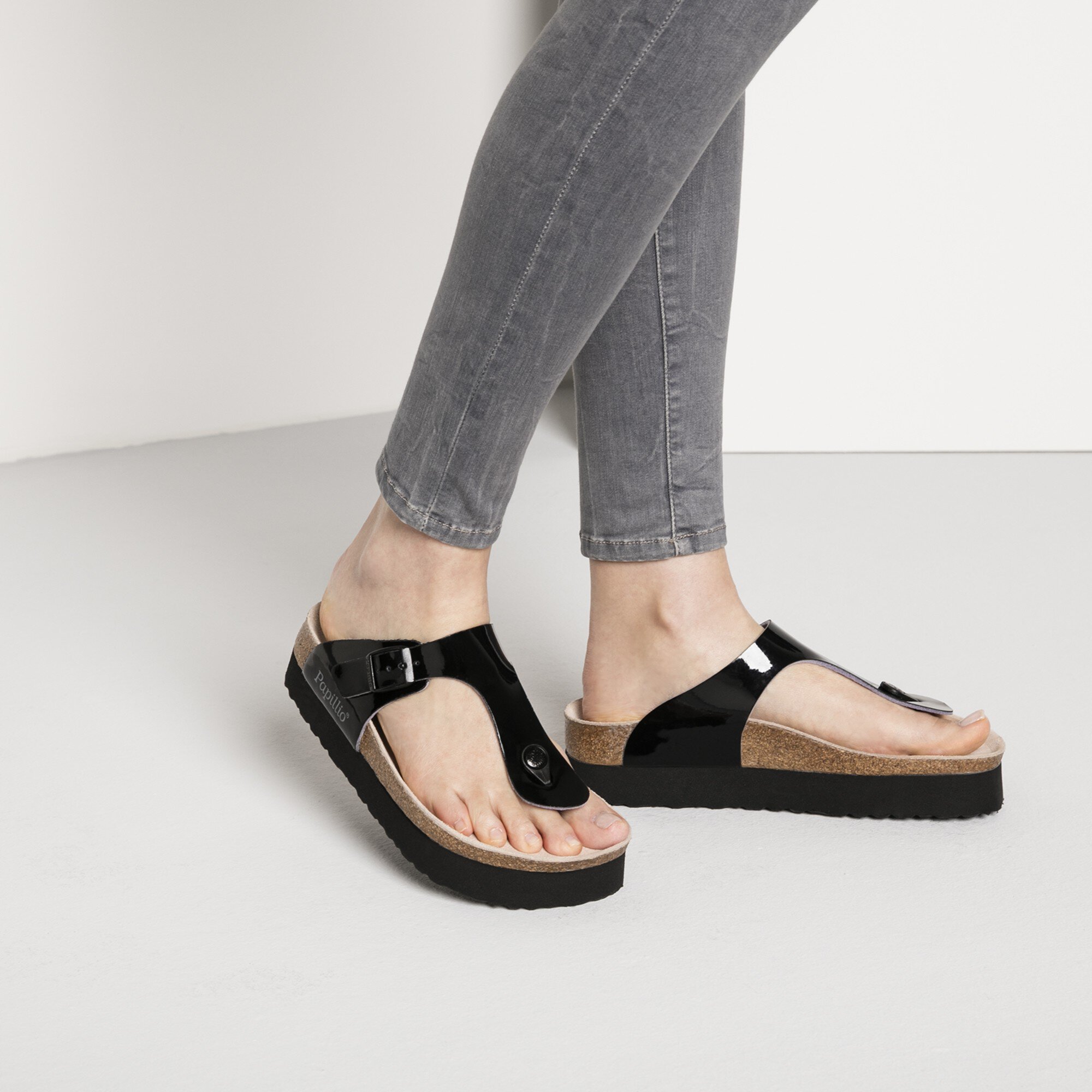 Gizeh Birko-Flor Two-Tone Patent Black 