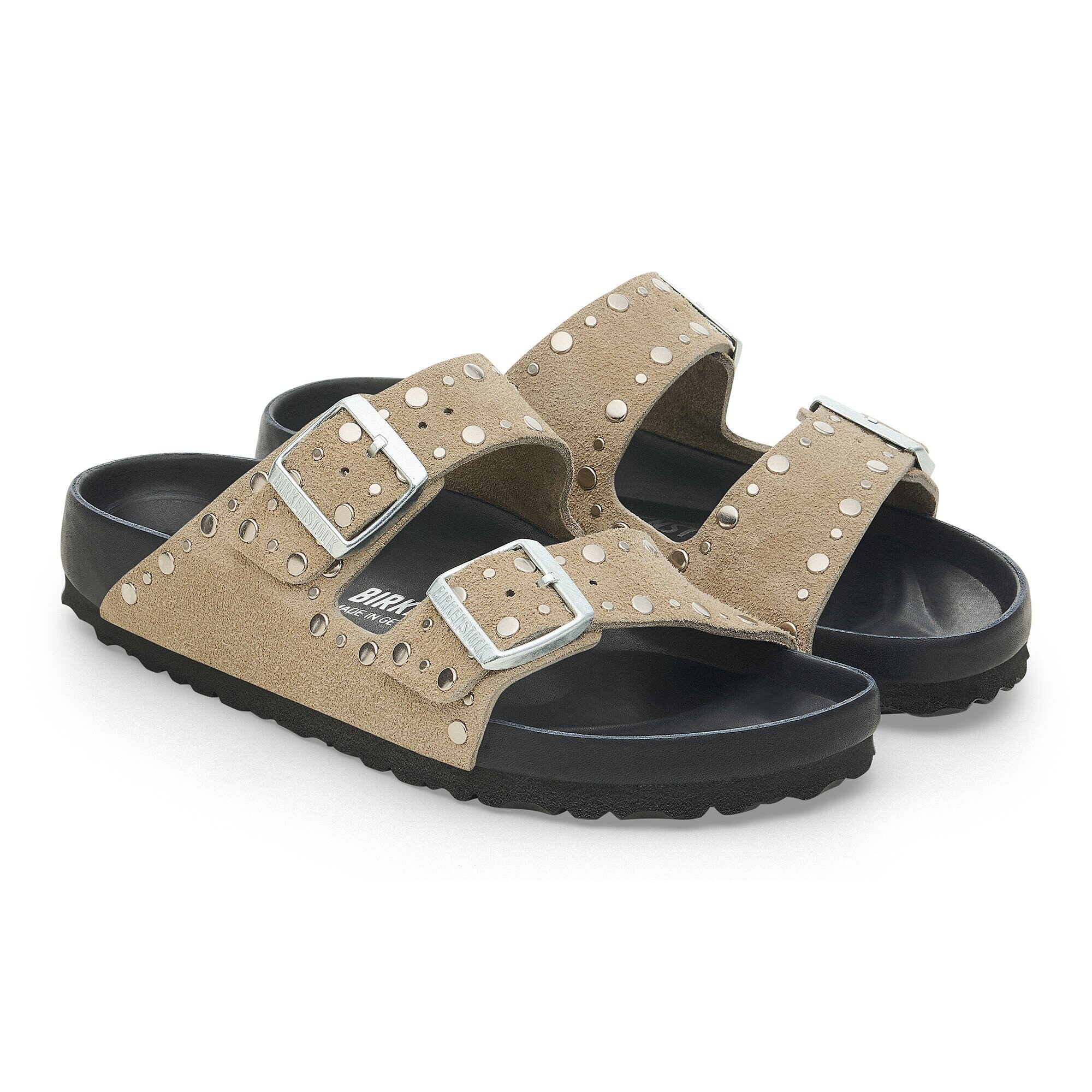 Arizona Rivet Suede Leather Taupe BIRKENSTOCK