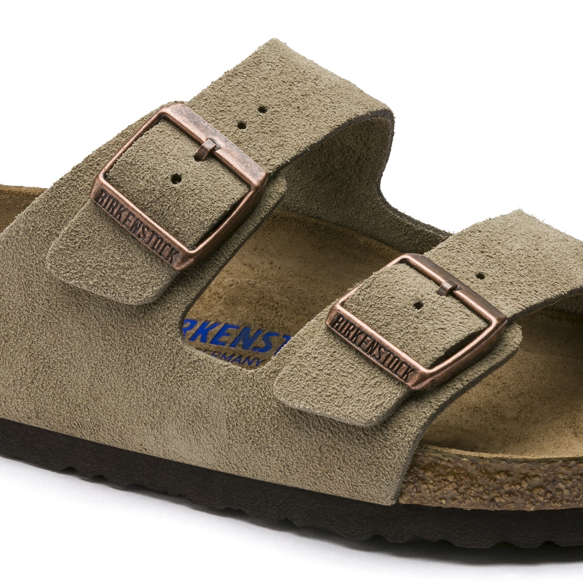 forarbejdning Hårdhed Smidighed Arizona blød fodseng Suede Leather Taupe | BIRKENSTOCK