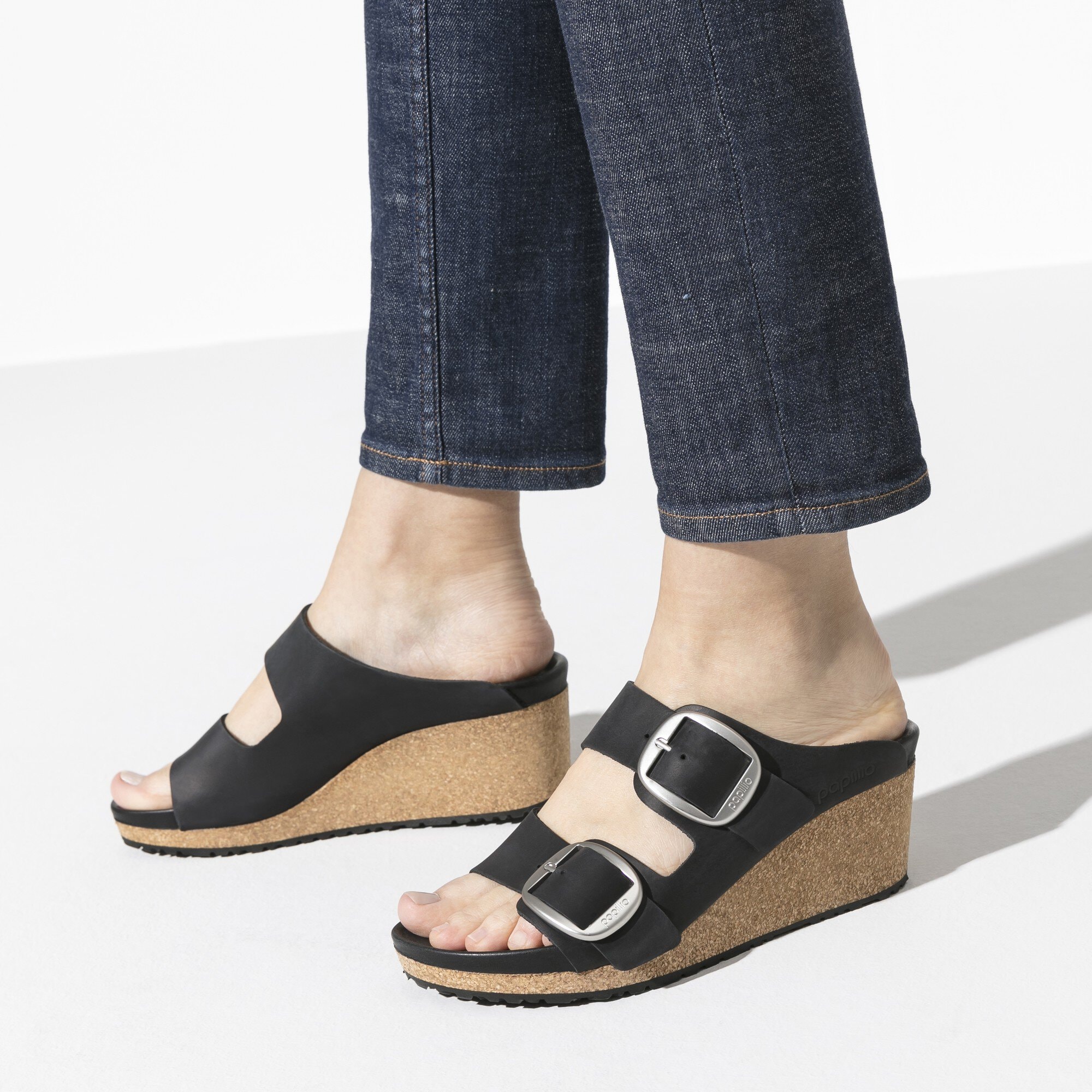 Nora Big Buckle Oiled Leather Black | BIRKENSTOCK