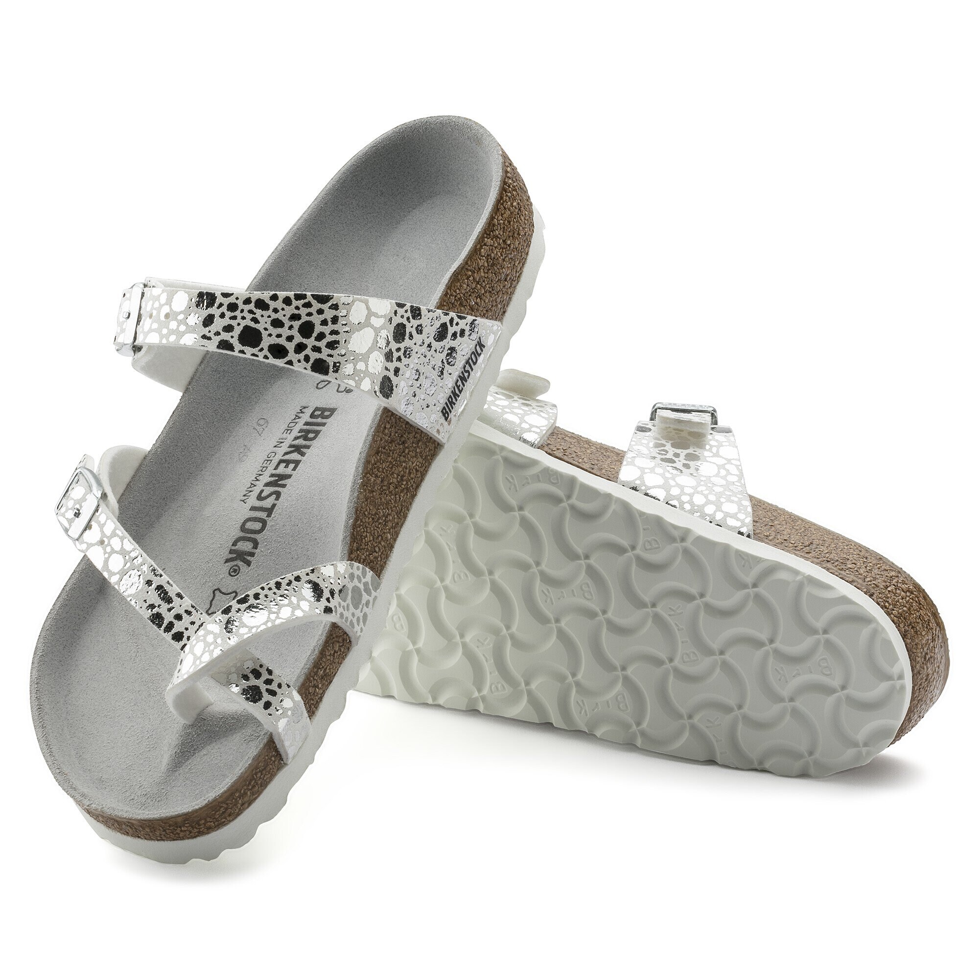 birkenstock mayari metallic stones silver