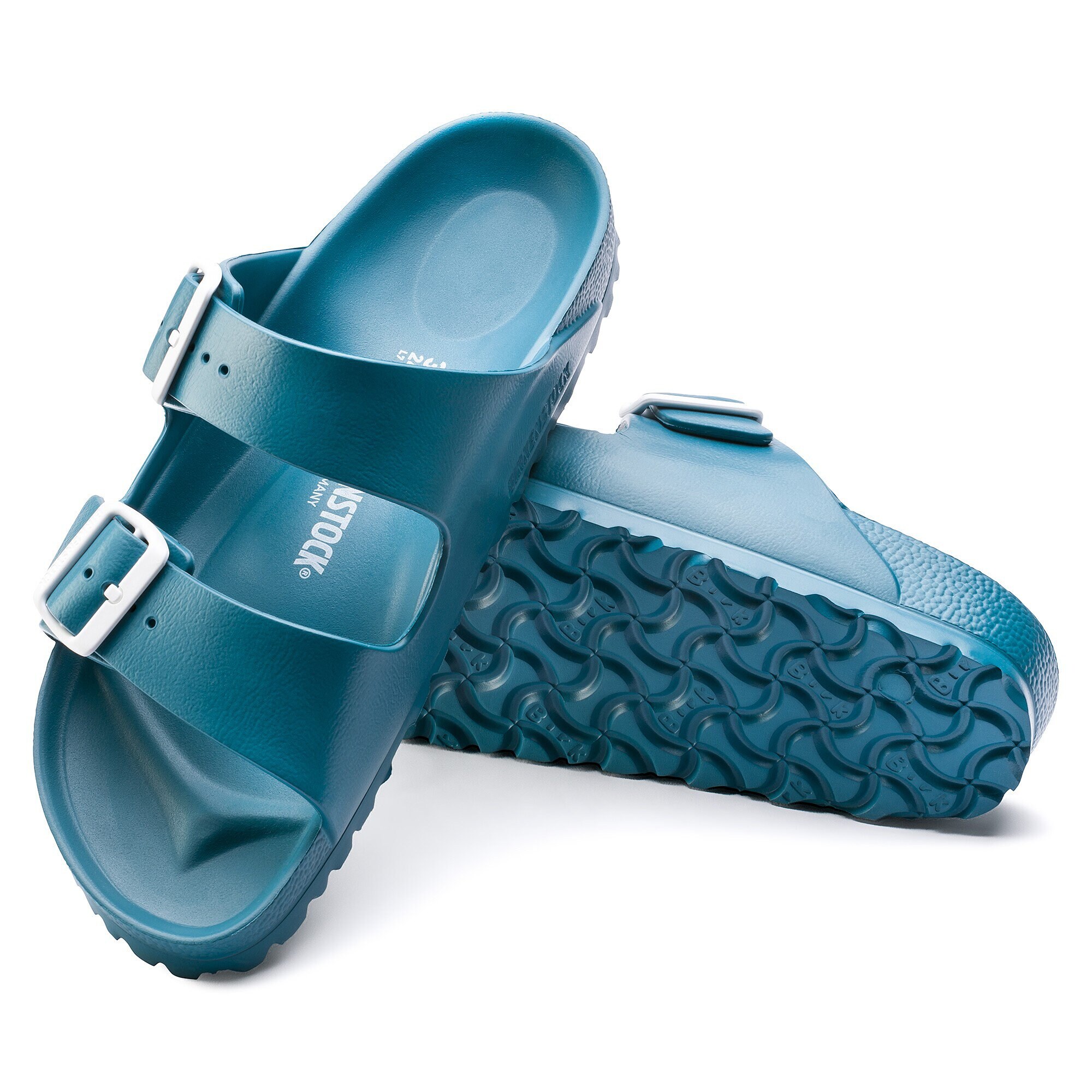 teal birkenstocks