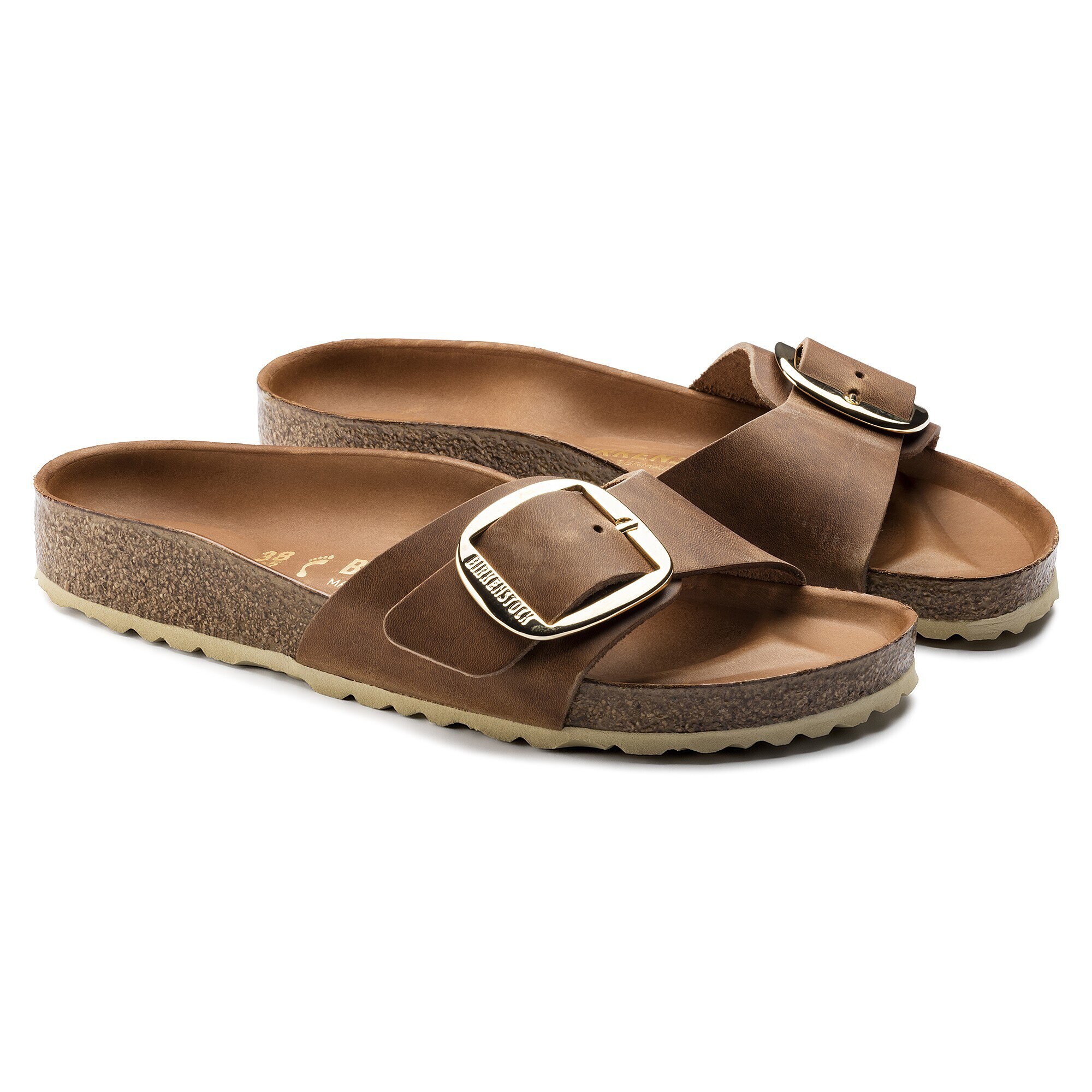 birkenstock madrid oiled leather cognac