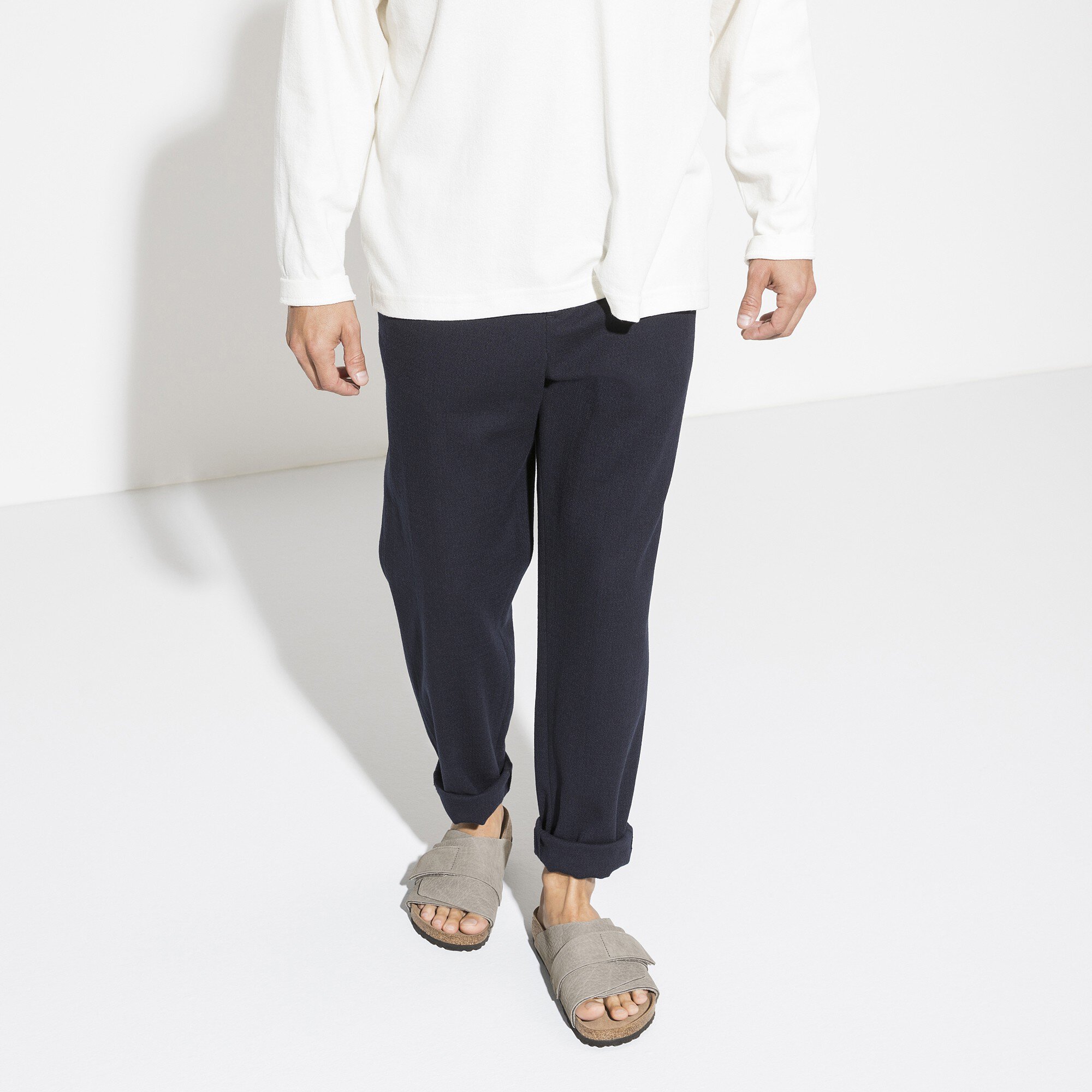 Kyoto Soft Footbed Nubuck Leather Desert Buck Whale Gray | BIRKENSTOCK
