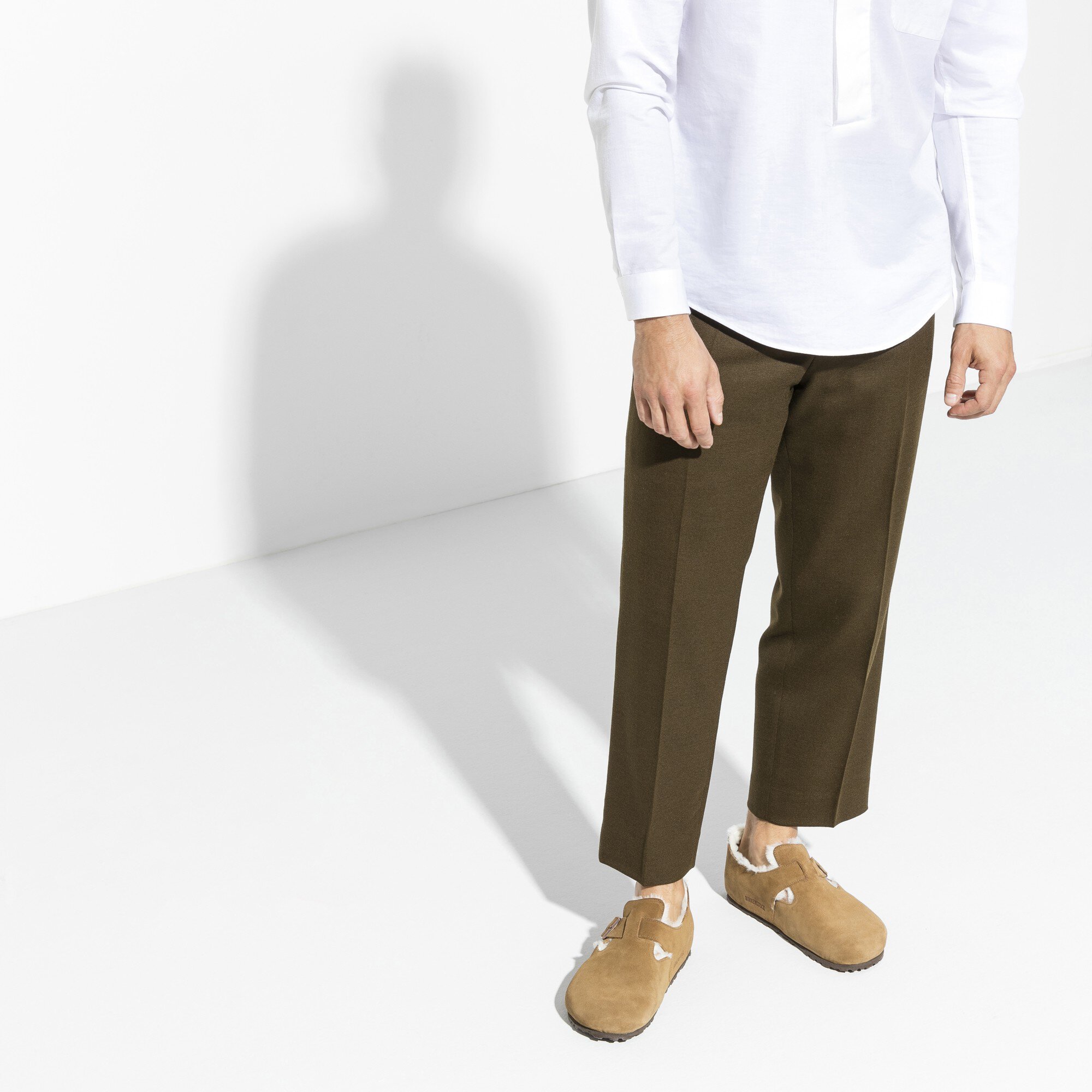 London Shearling Suede Leather Dark Tea | BIRKENSTOCK