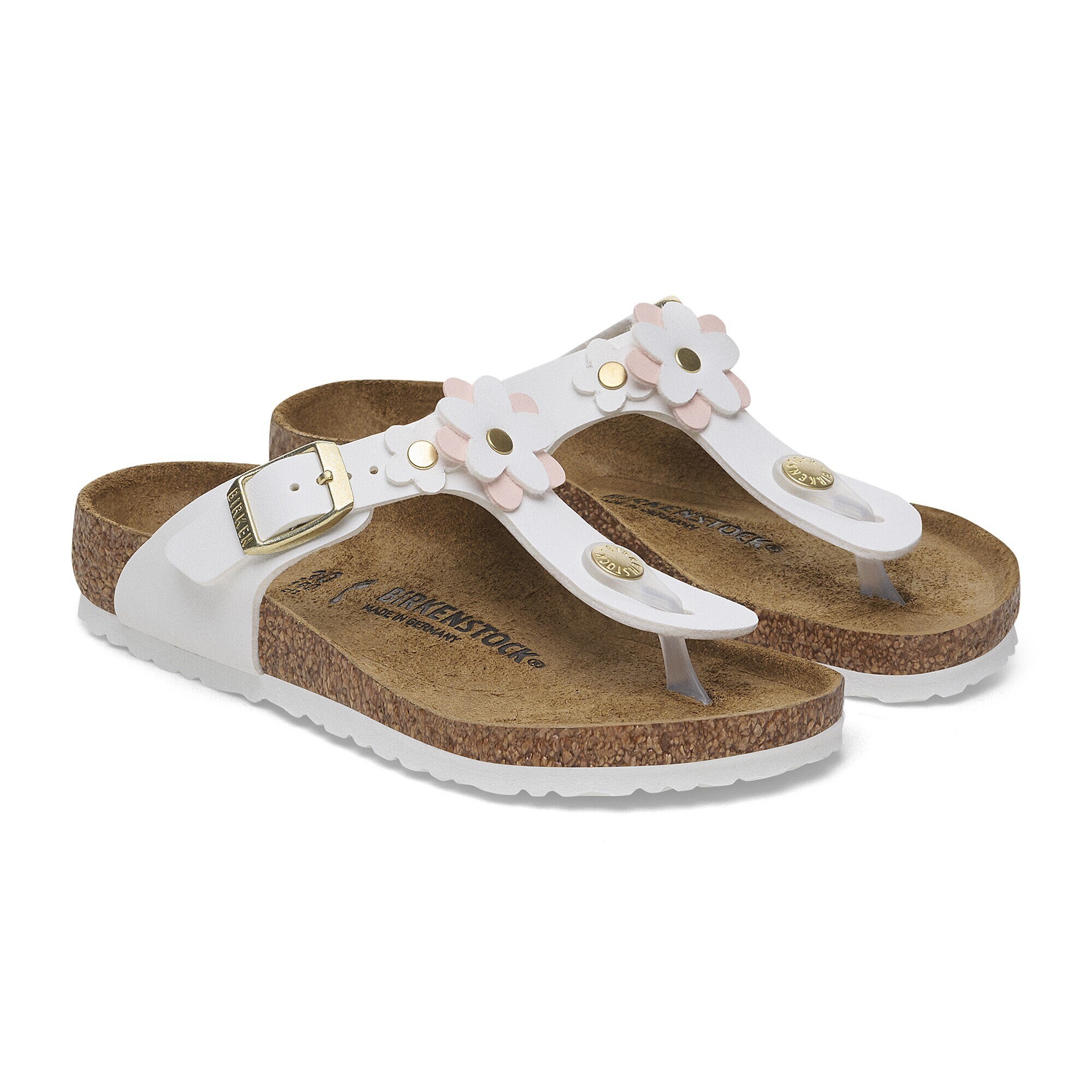 Gizeh Flowers Kids Birko-Flor White | BIRKENSTOCK