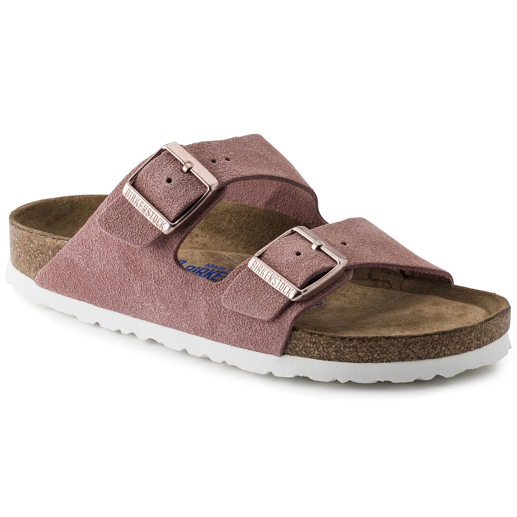 birkenstock arizona two strap sandals rose suede