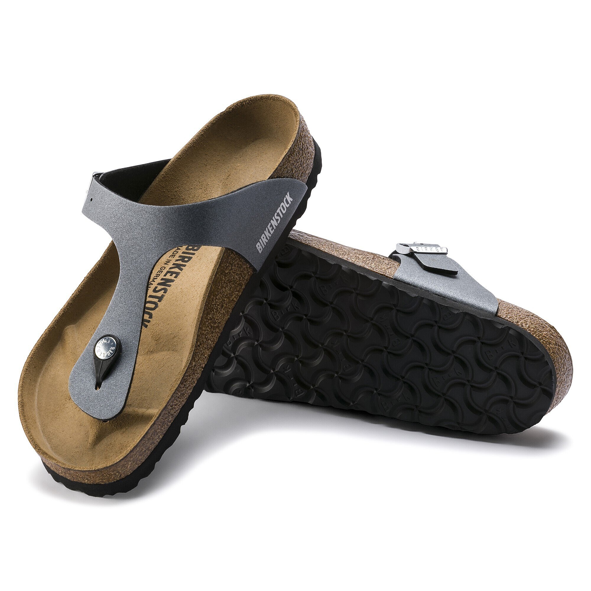 birkenstock gizeh icy metallic anthracite