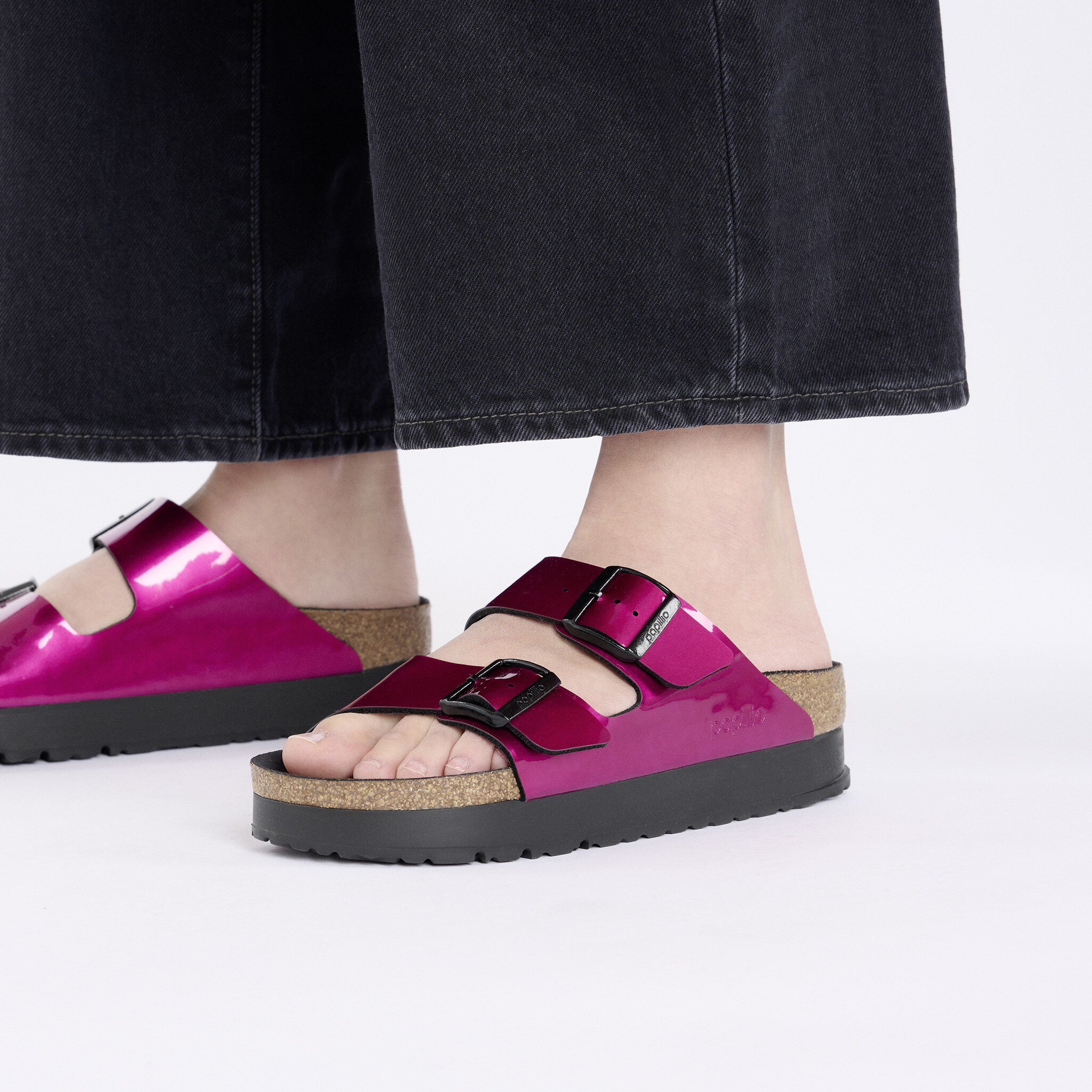 Arizona Flex Platform Leather Mineral Gray | BIRKENSTOCK