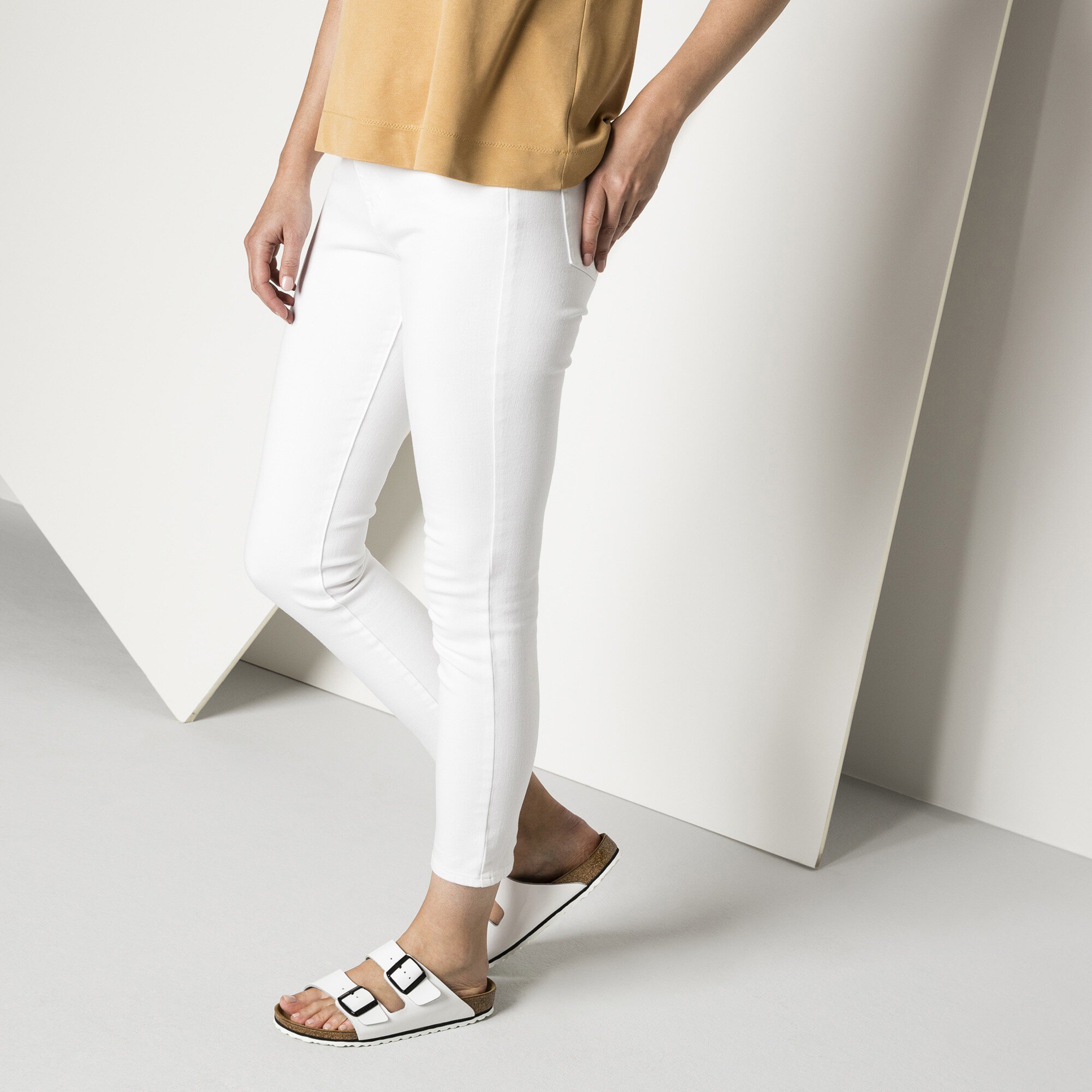 white leather birkenstocks arizona