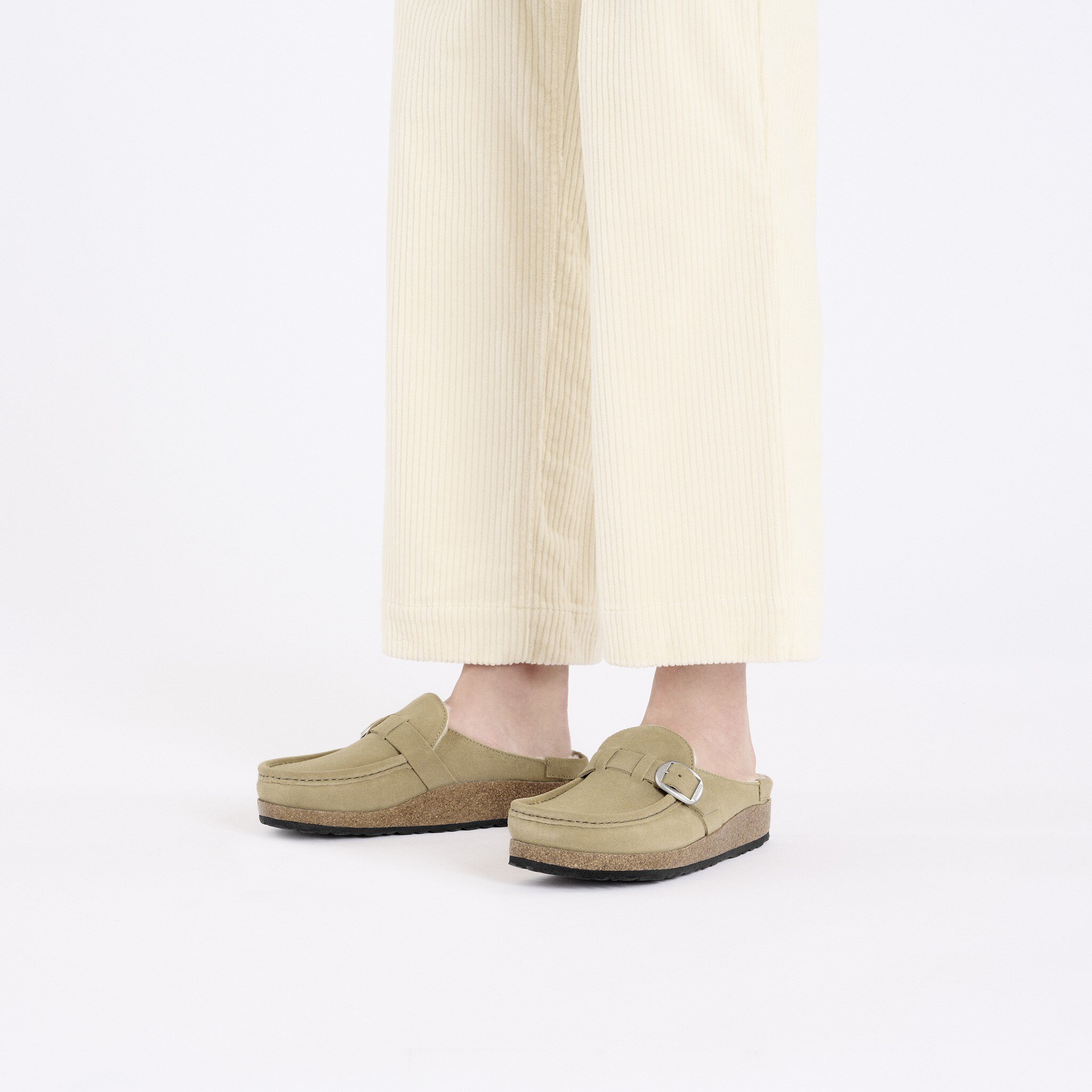 Buckley Shearling Suede Leather Taupe | BIRKENSTOCK