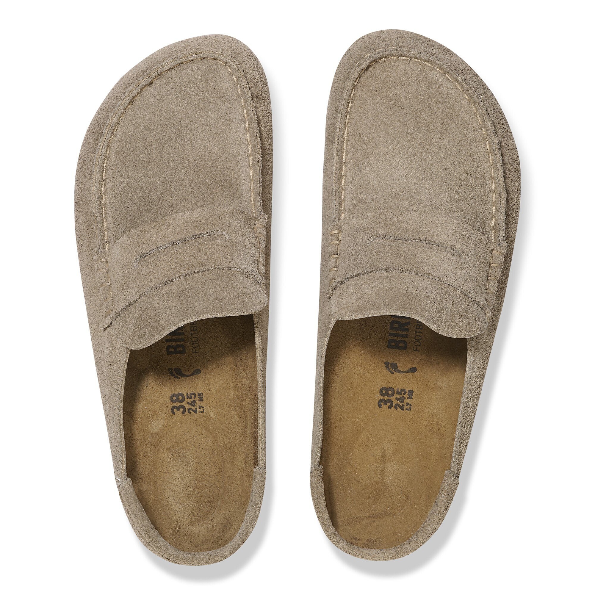 サンダル・ミュール BIRKENSTOCK NAPLES WRAPPED FLAT MULES IN SUEDE (NARROW FIT) Naples Wrapped Suede Leather Thyme | BIRKENSTOCK