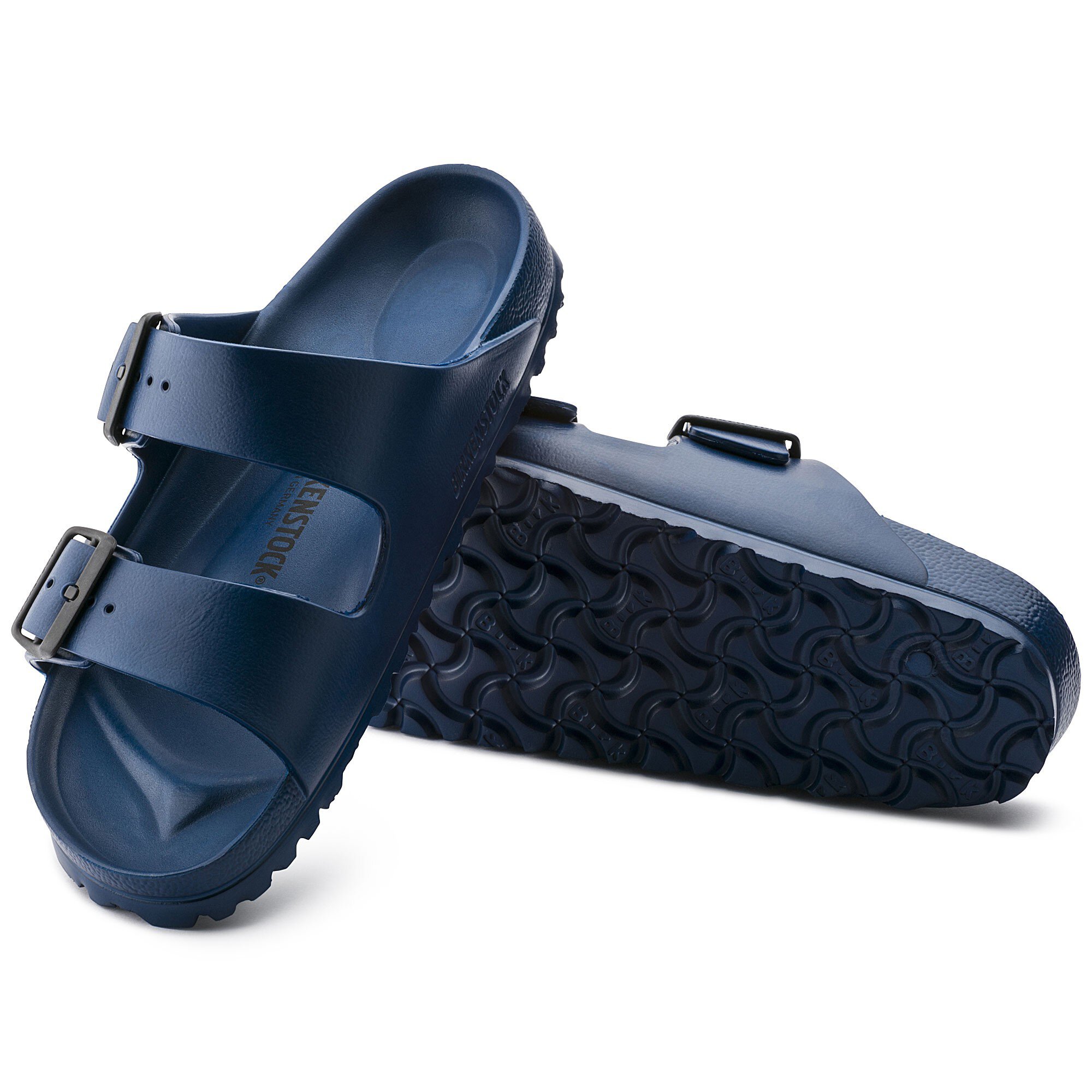 navy birkenstock clogs