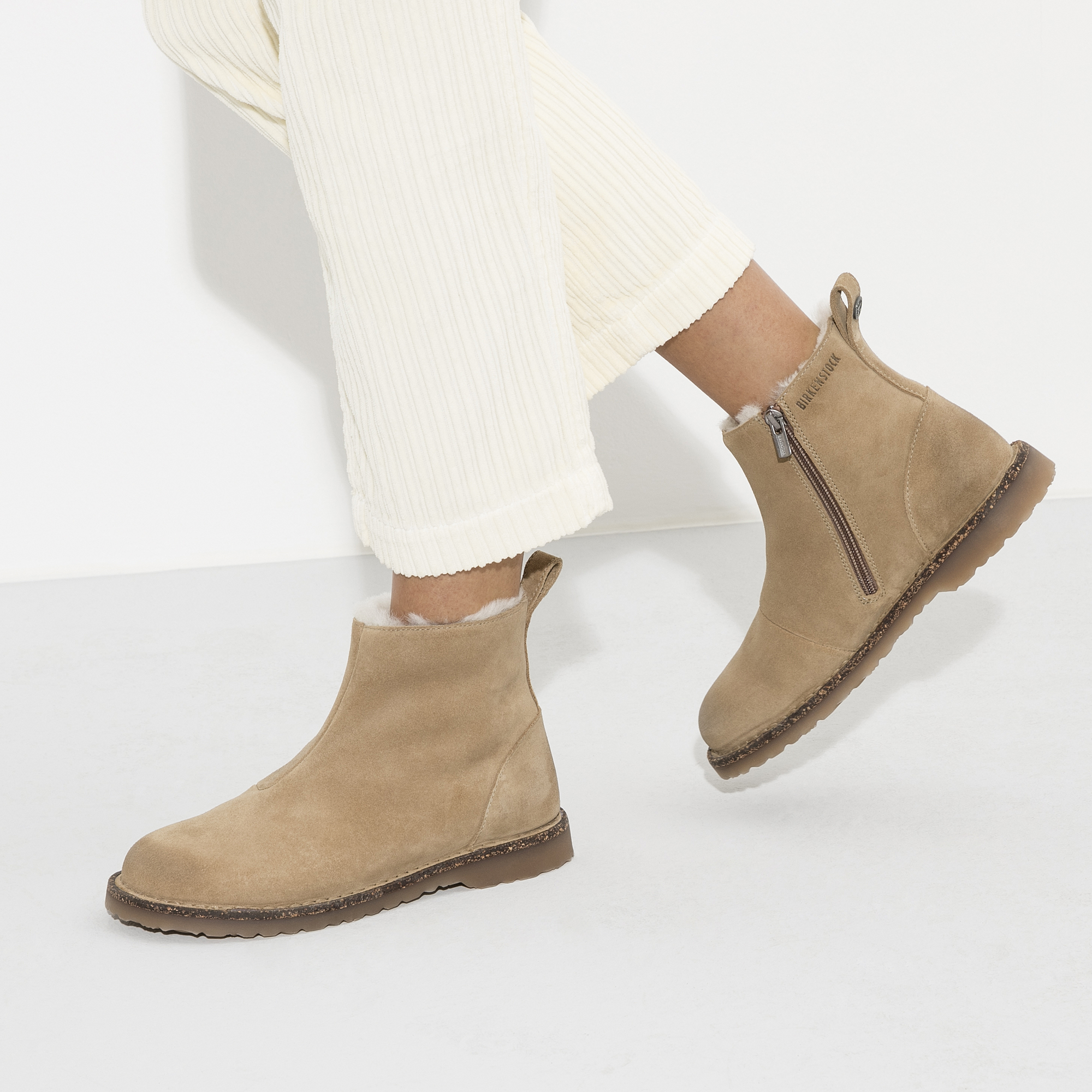 Melrose Shearling Suede Leather Ginger 