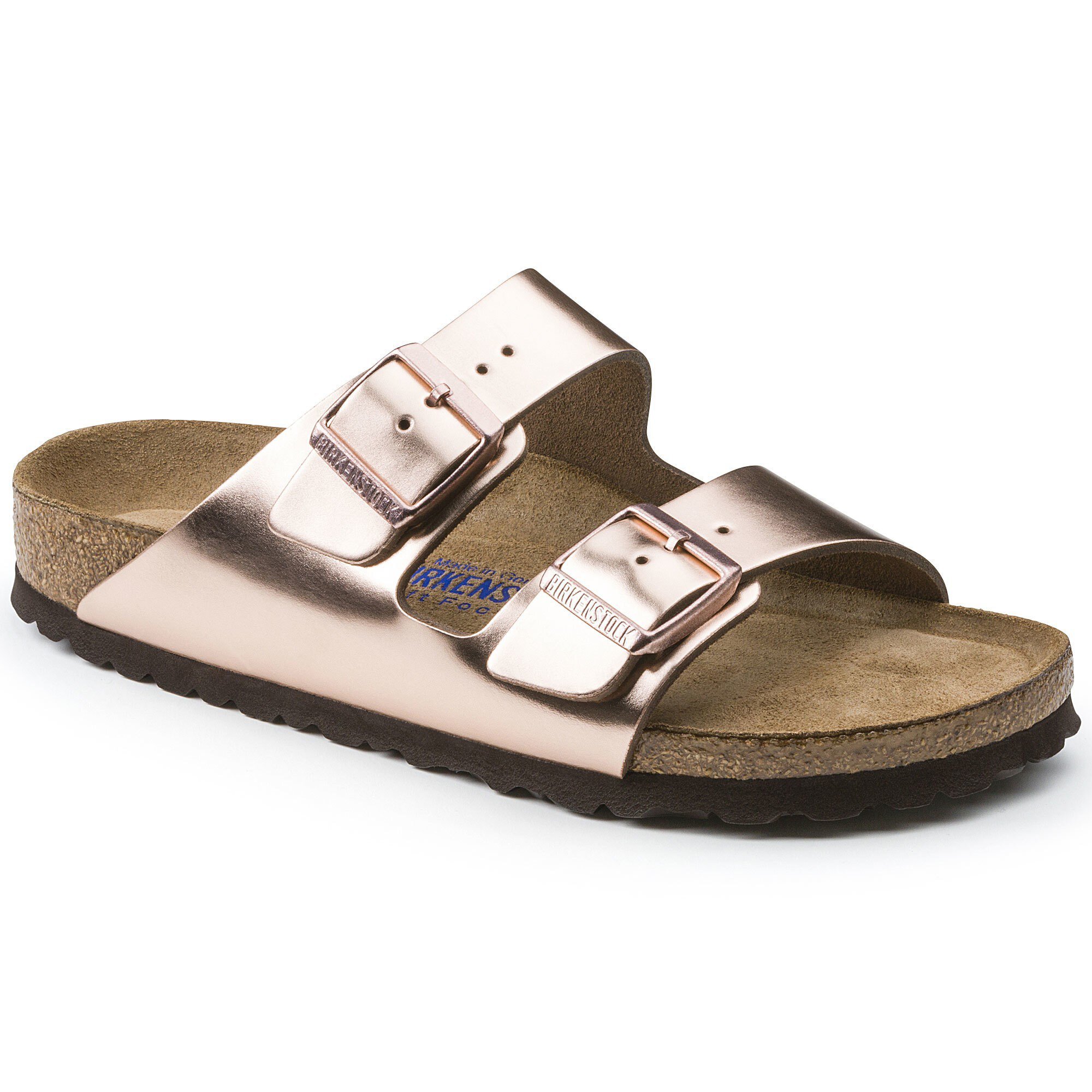 metallic birkenstock clogs