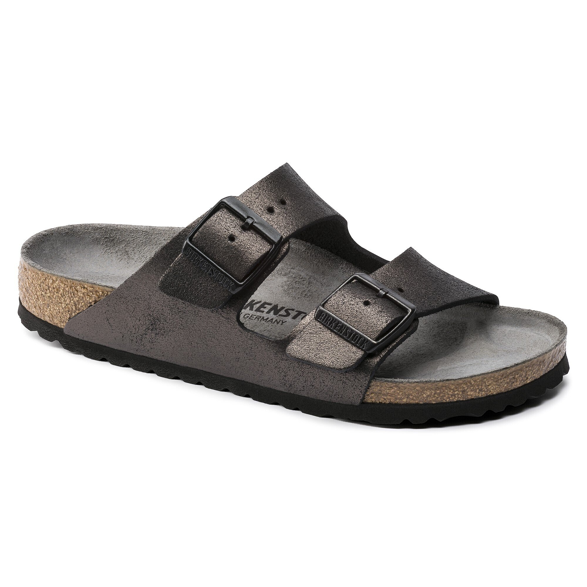 indsigelse Pick up blade Kejserlig Arizona Leather Washed Metallic Antique Black | BIRKENSTOCK