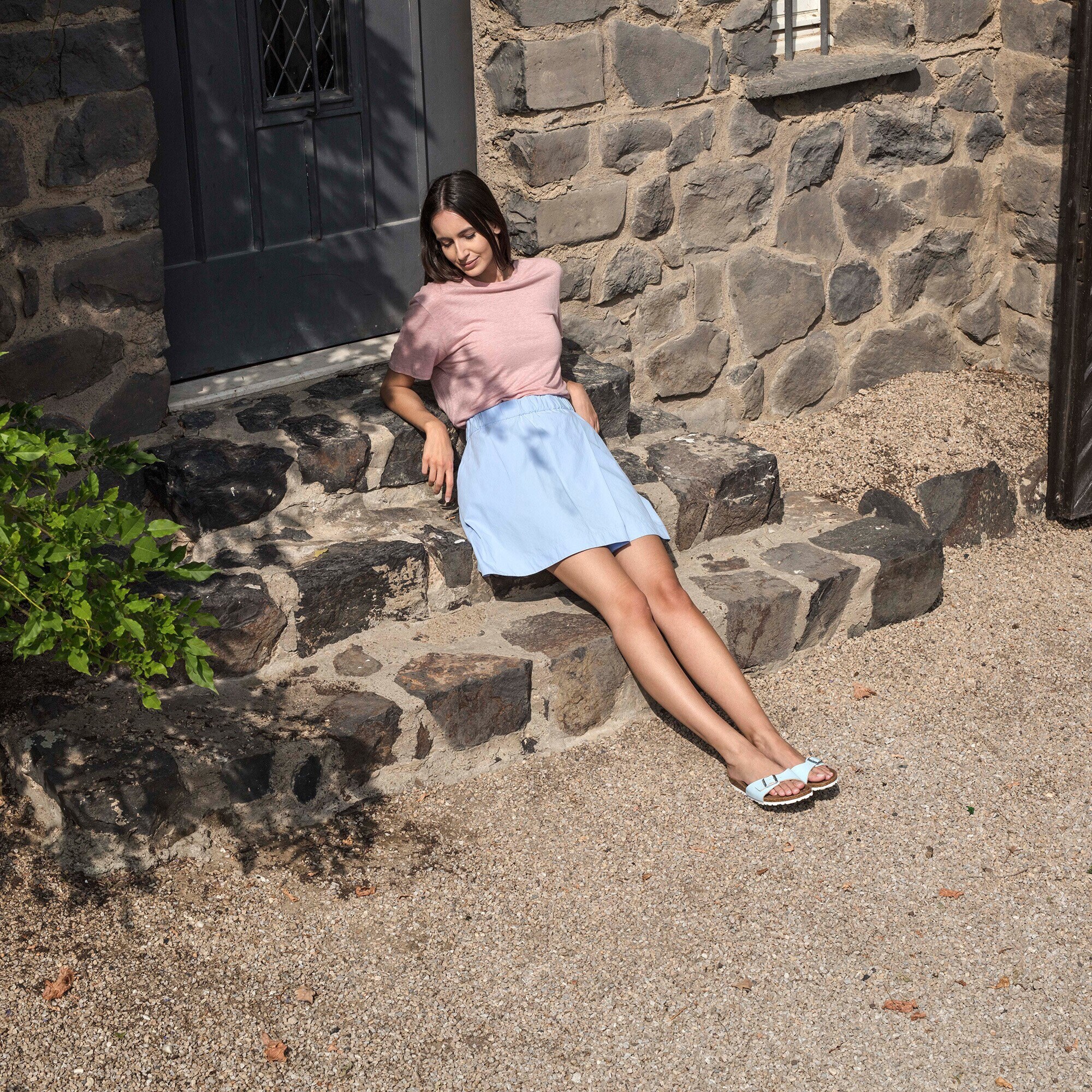 brushed sky birkenstock