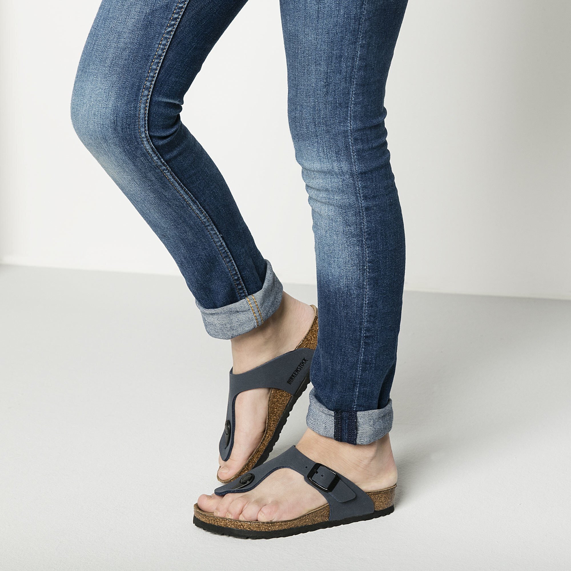 Gizeh Kids Birko Flor Nubuck Navy BIRKENSTOCK
