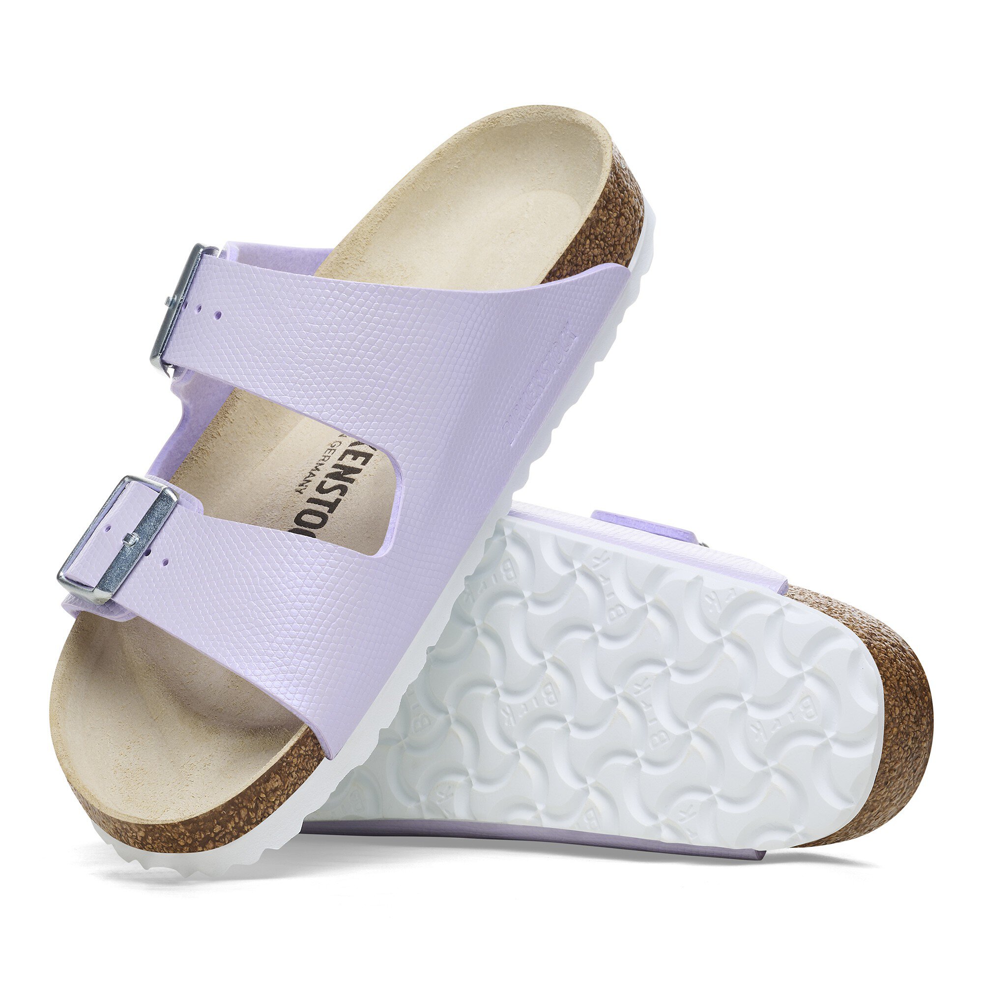 Arizona Birko-Flor Embossed Shiny Purple Fog | BIRKENSTOCK