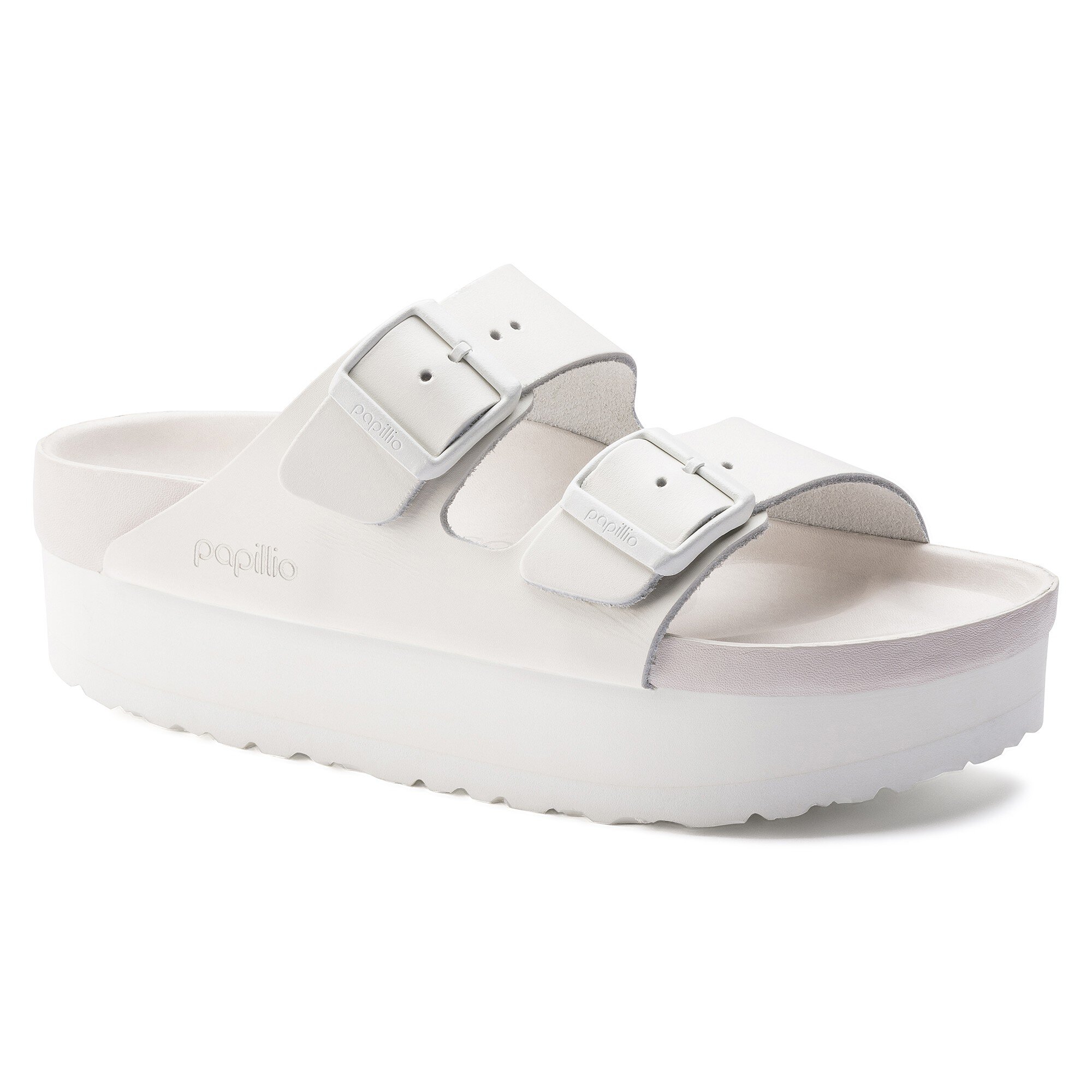 birkenstock arizona natural leather white