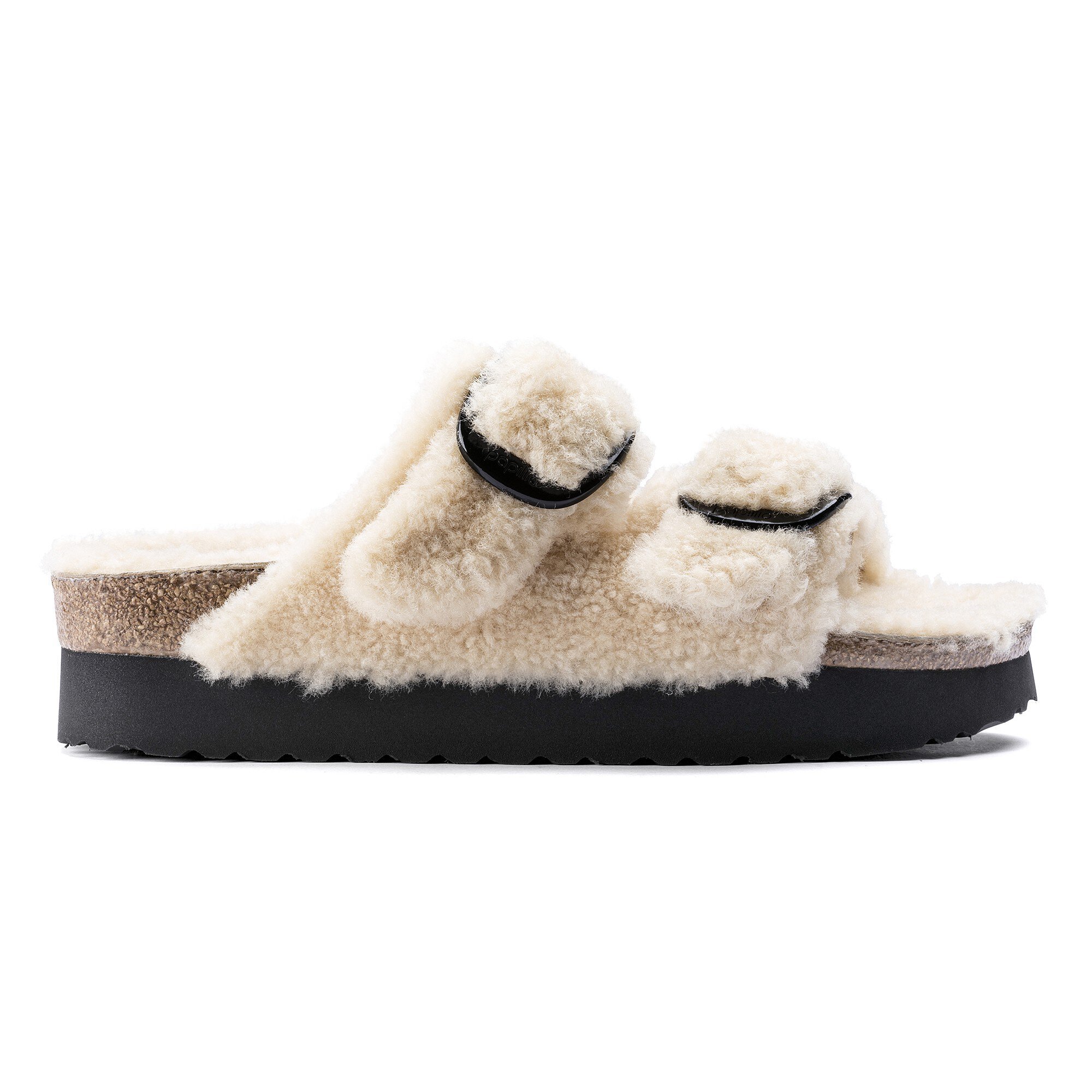 Arizona Big Buckle Shearling Shearling Teddy Eggshell | BIRKENSTOCK