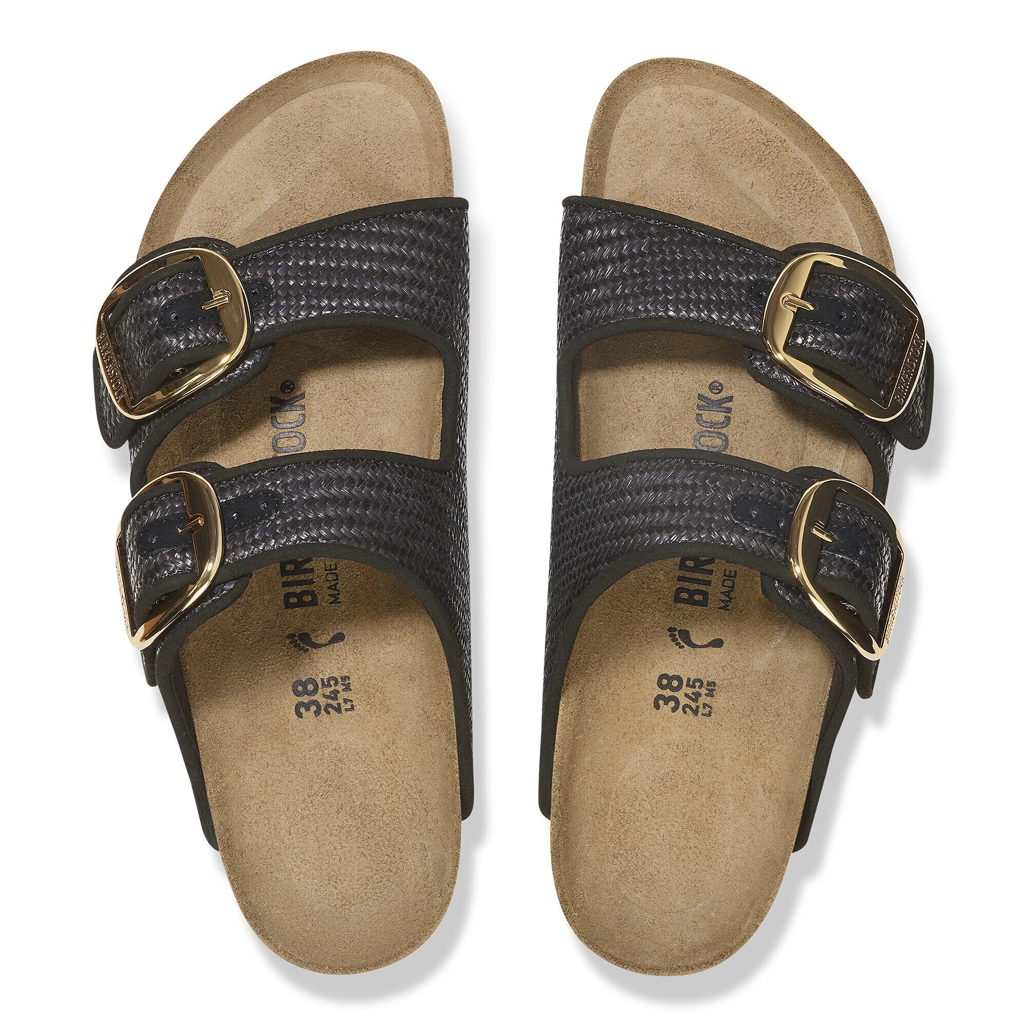 Arizona Big Buckle Textile Raffia Black | BIRKENSTOCK