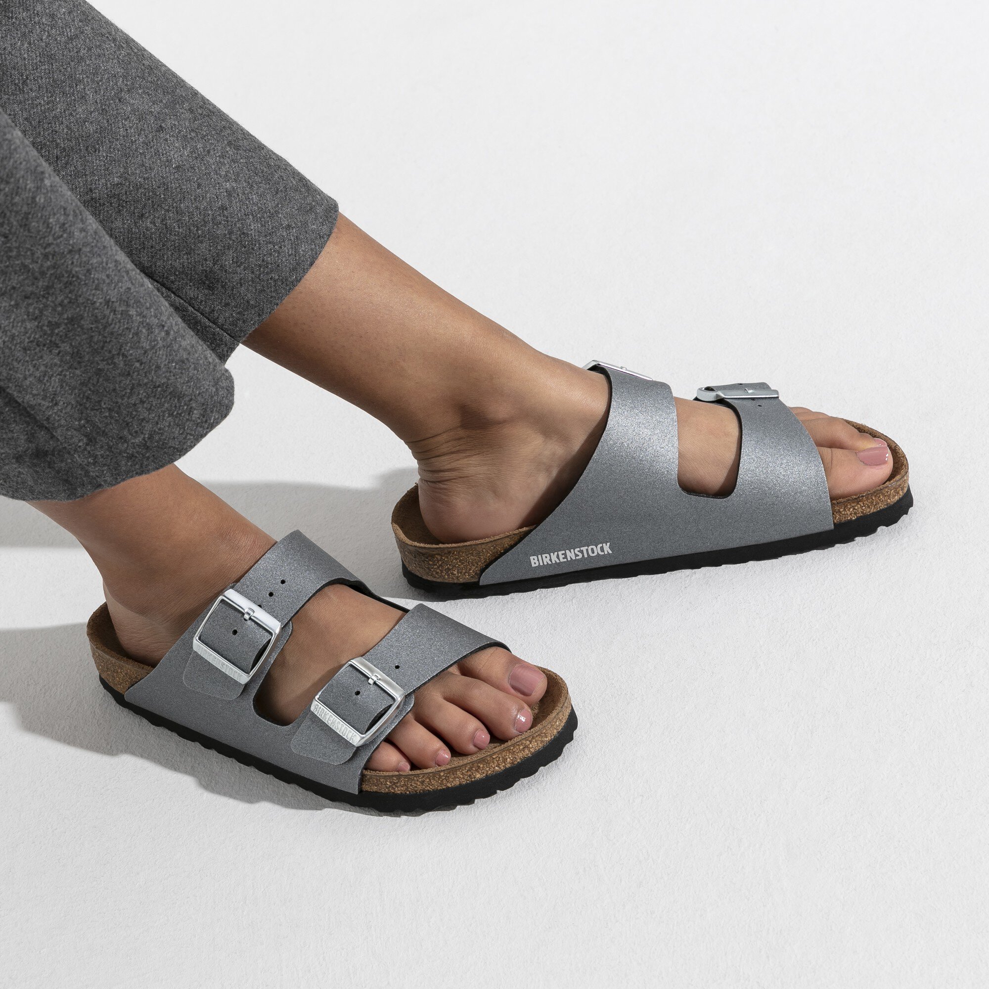 birkenstock arizona anthracite metallic