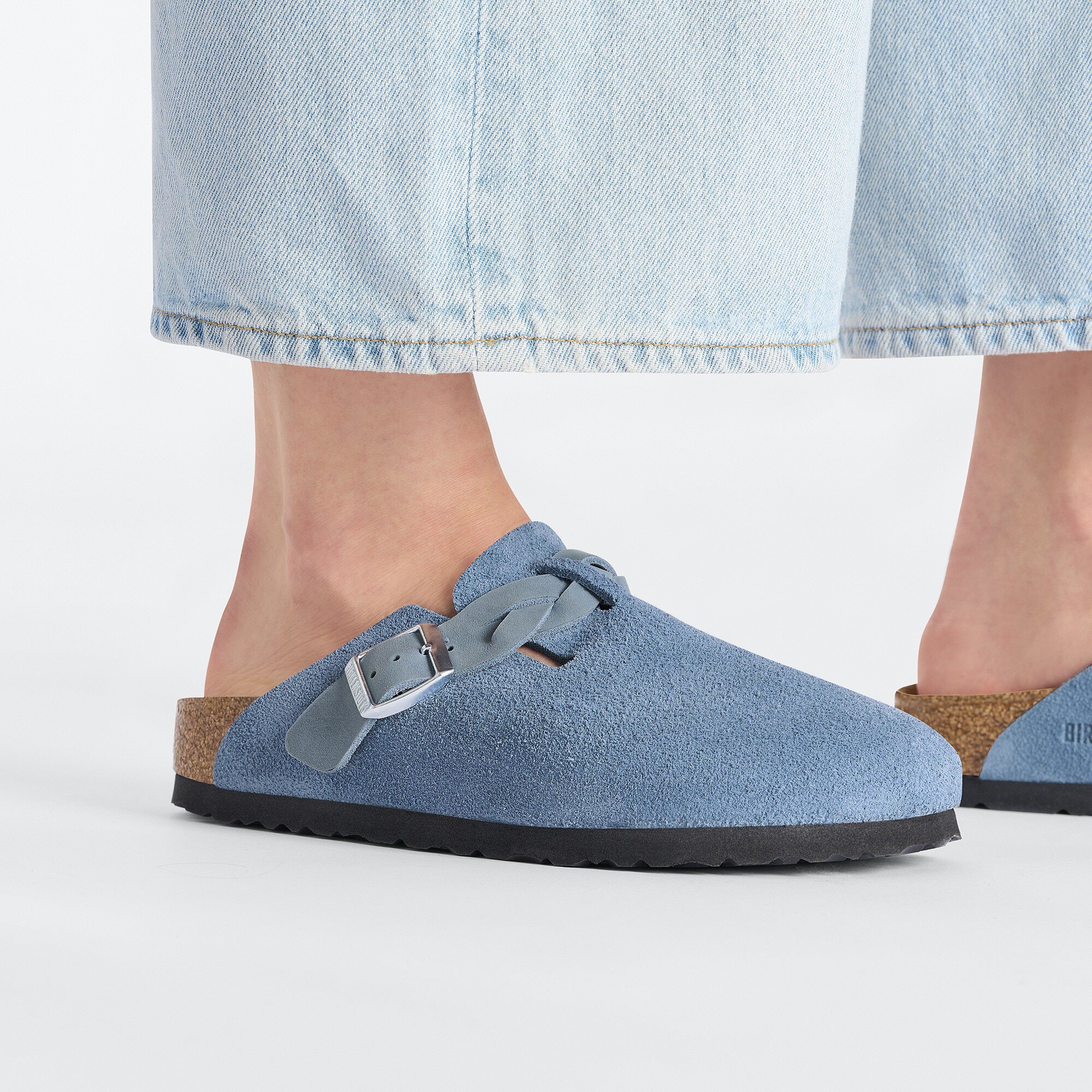 Boston Braided Suede Leather Elemental Blue BIRKENSTOCK
