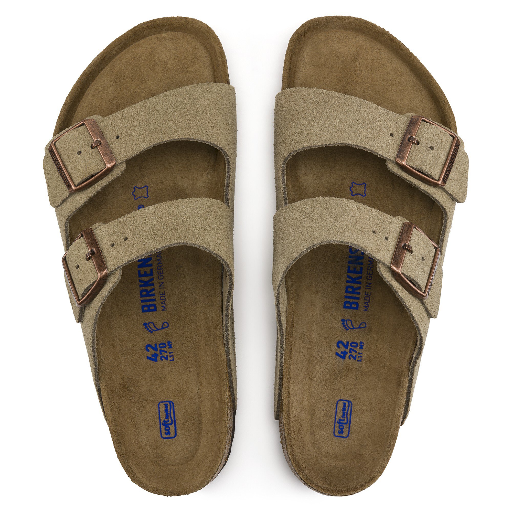 forarbejdning Hårdhed Smidighed Arizona blød fodseng Suede Leather Taupe | BIRKENSTOCK