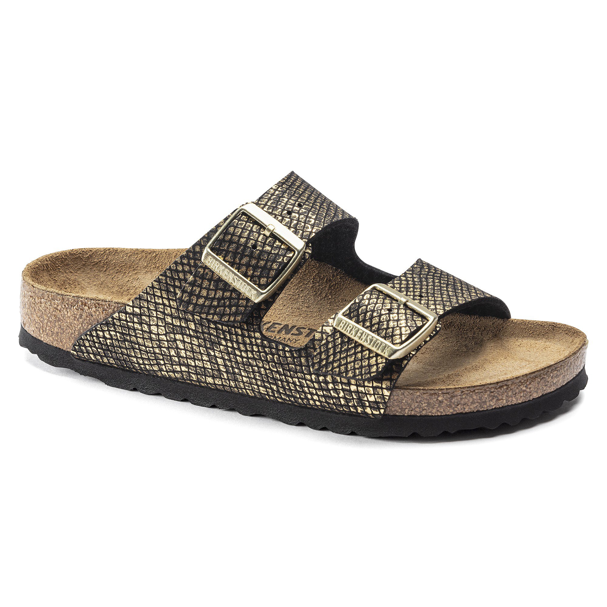 Birkenstock arizona black best sale snakeskin