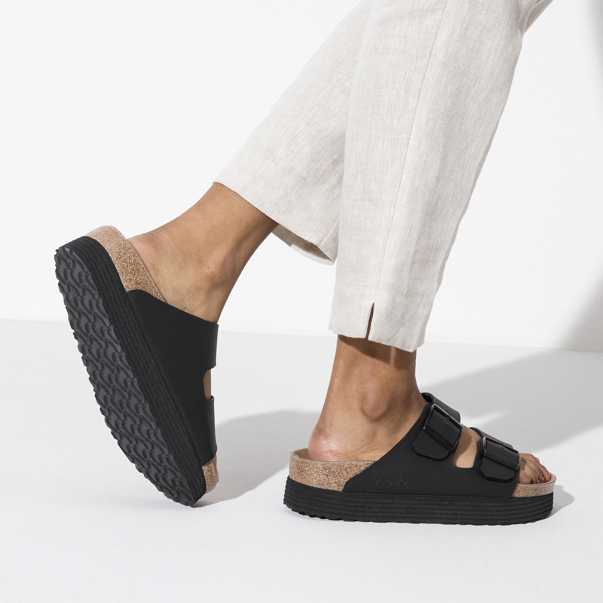 platform black birkenstocks